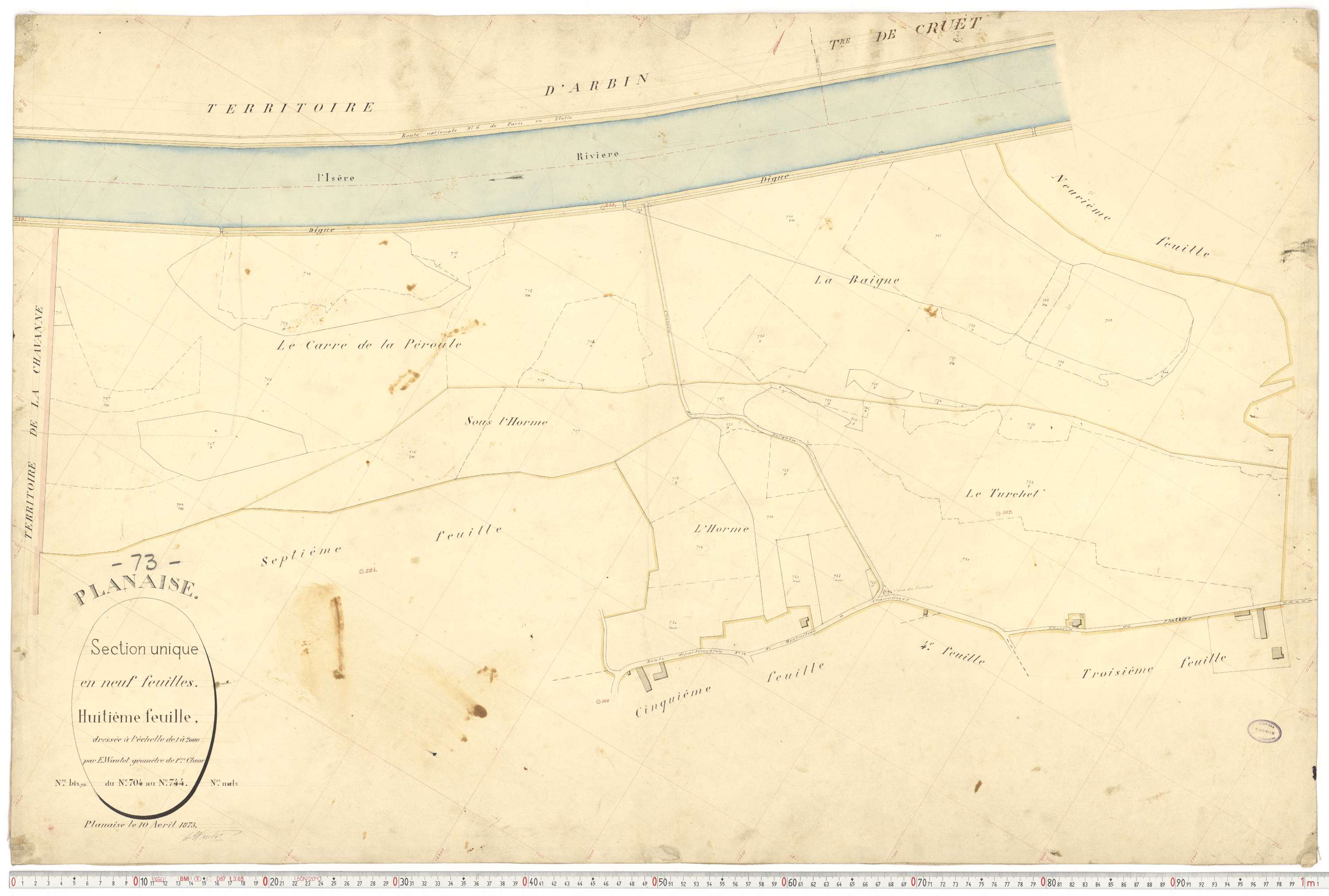 Planaise - Plans cadastraux du premier cadastre français.