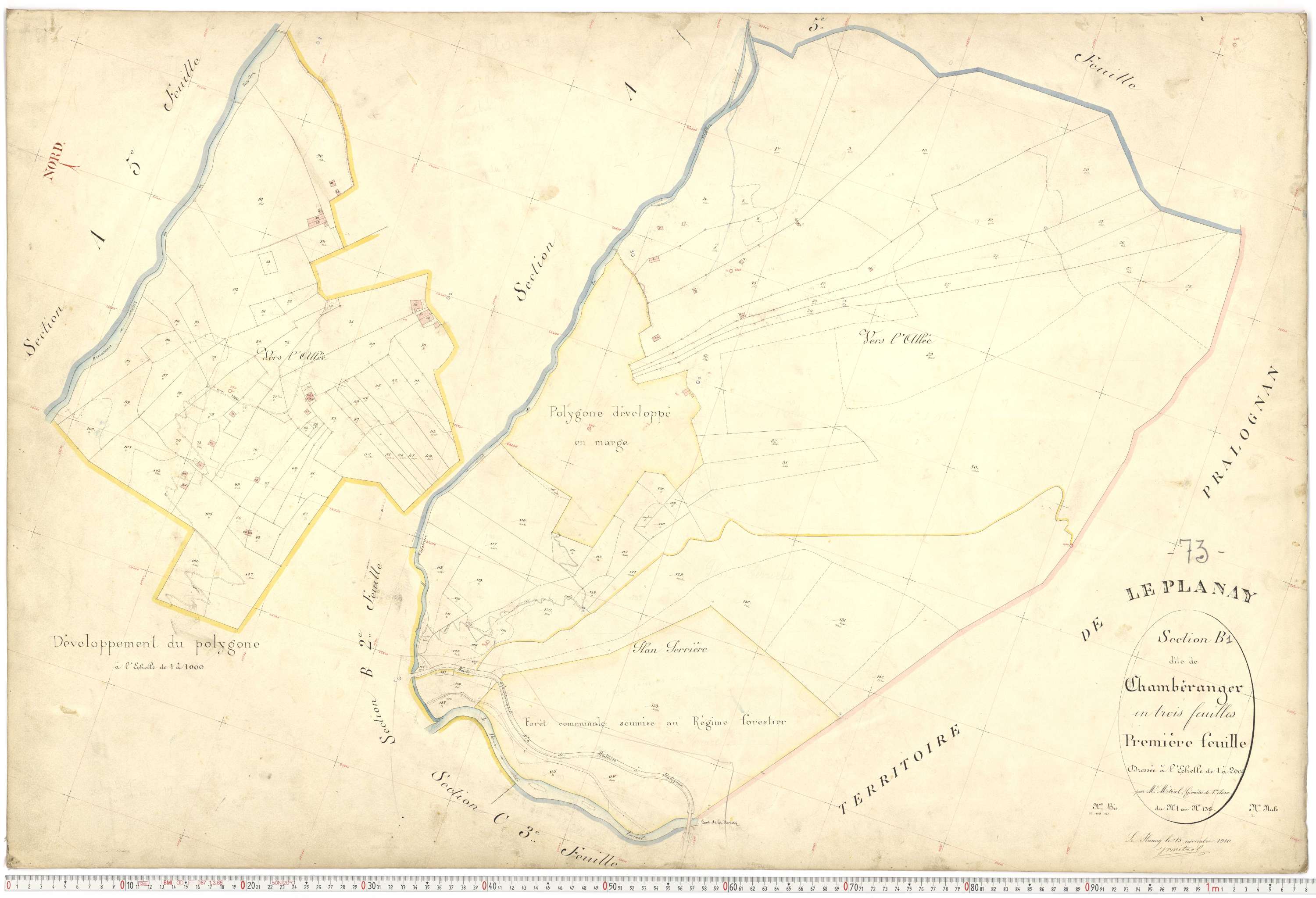 Planay - Plans cadastraux du premier cadastre français.