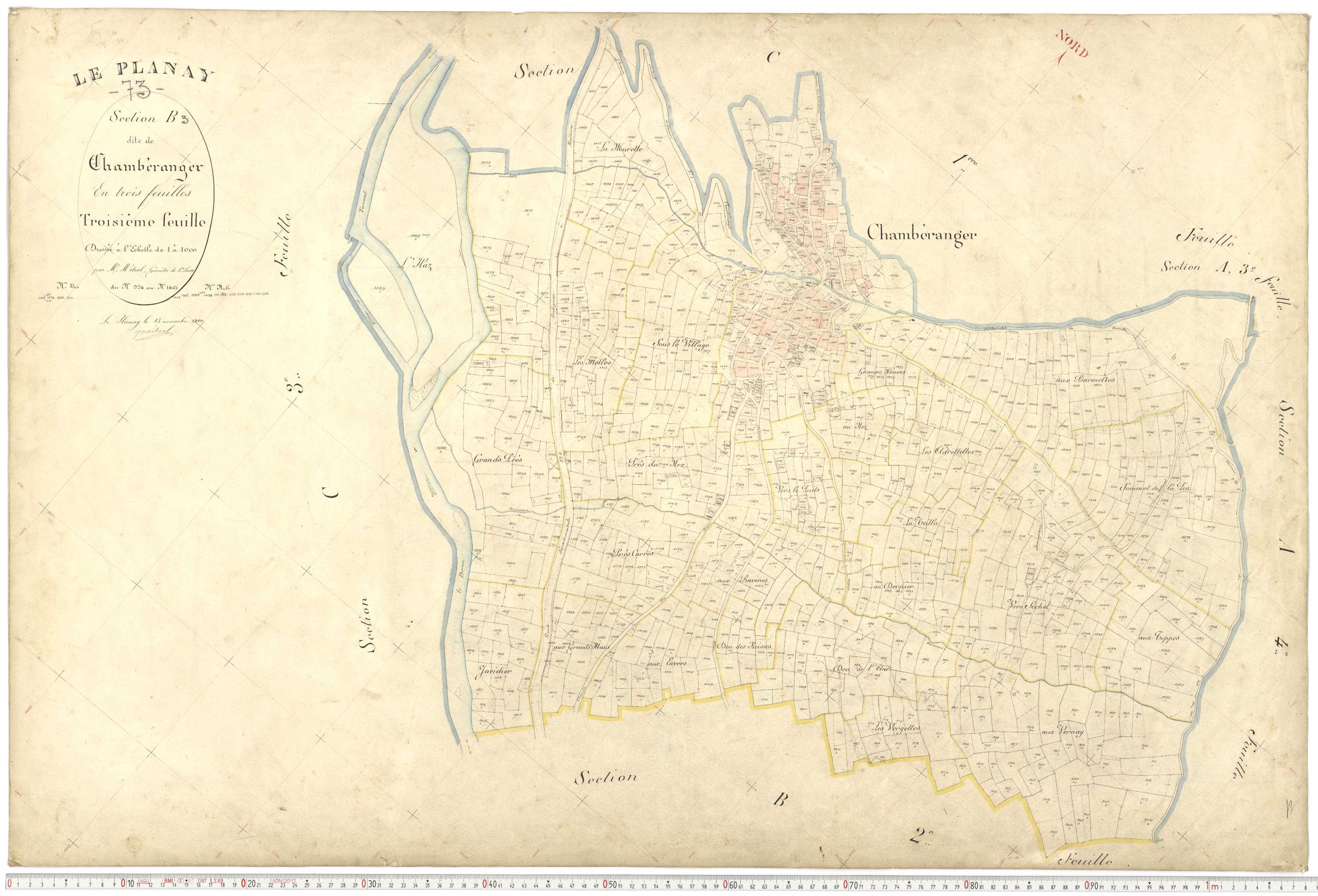 Planay - Plans cadastraux du premier cadastre français.