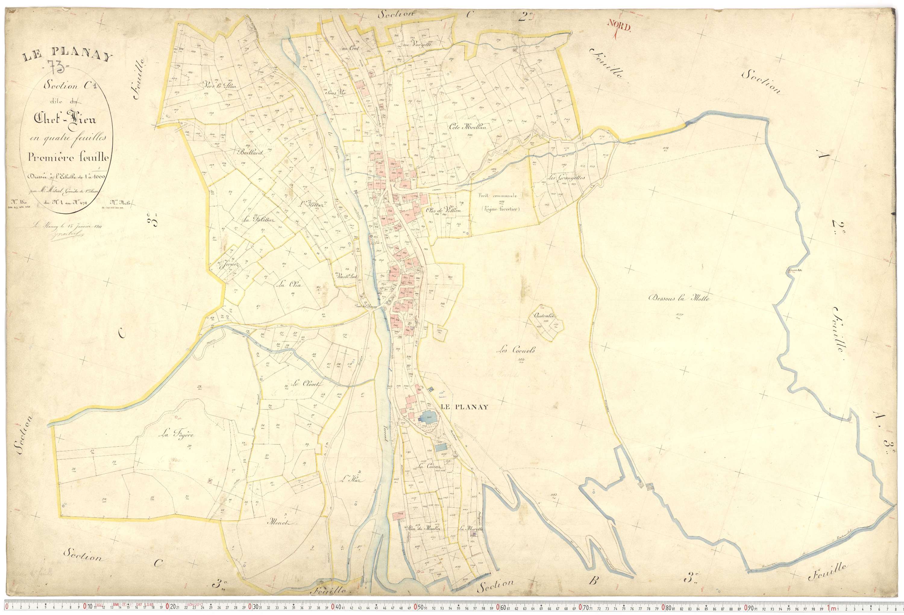 Planay - Plans cadastraux du premier cadastre français.