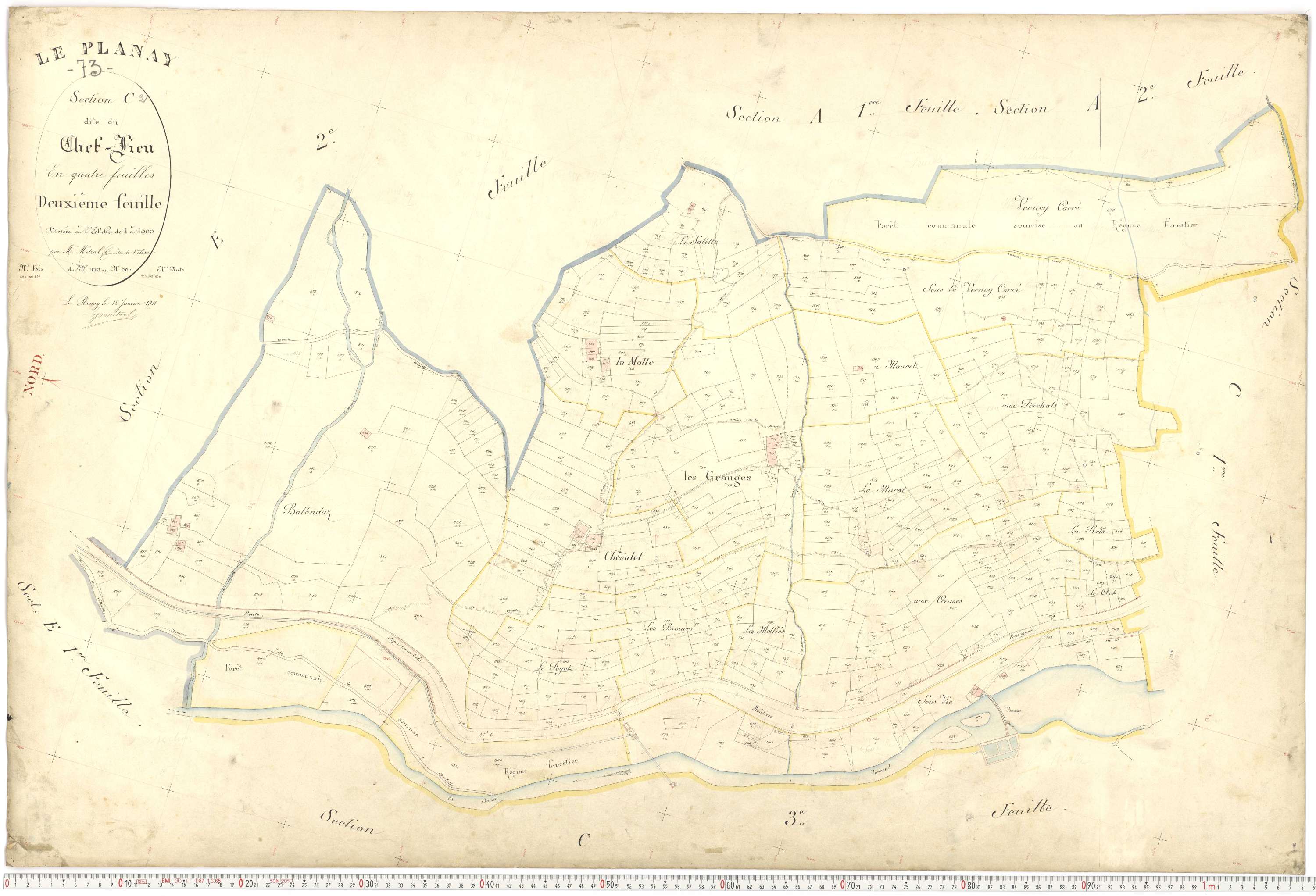 Planay - Plans cadastraux du premier cadastre français.