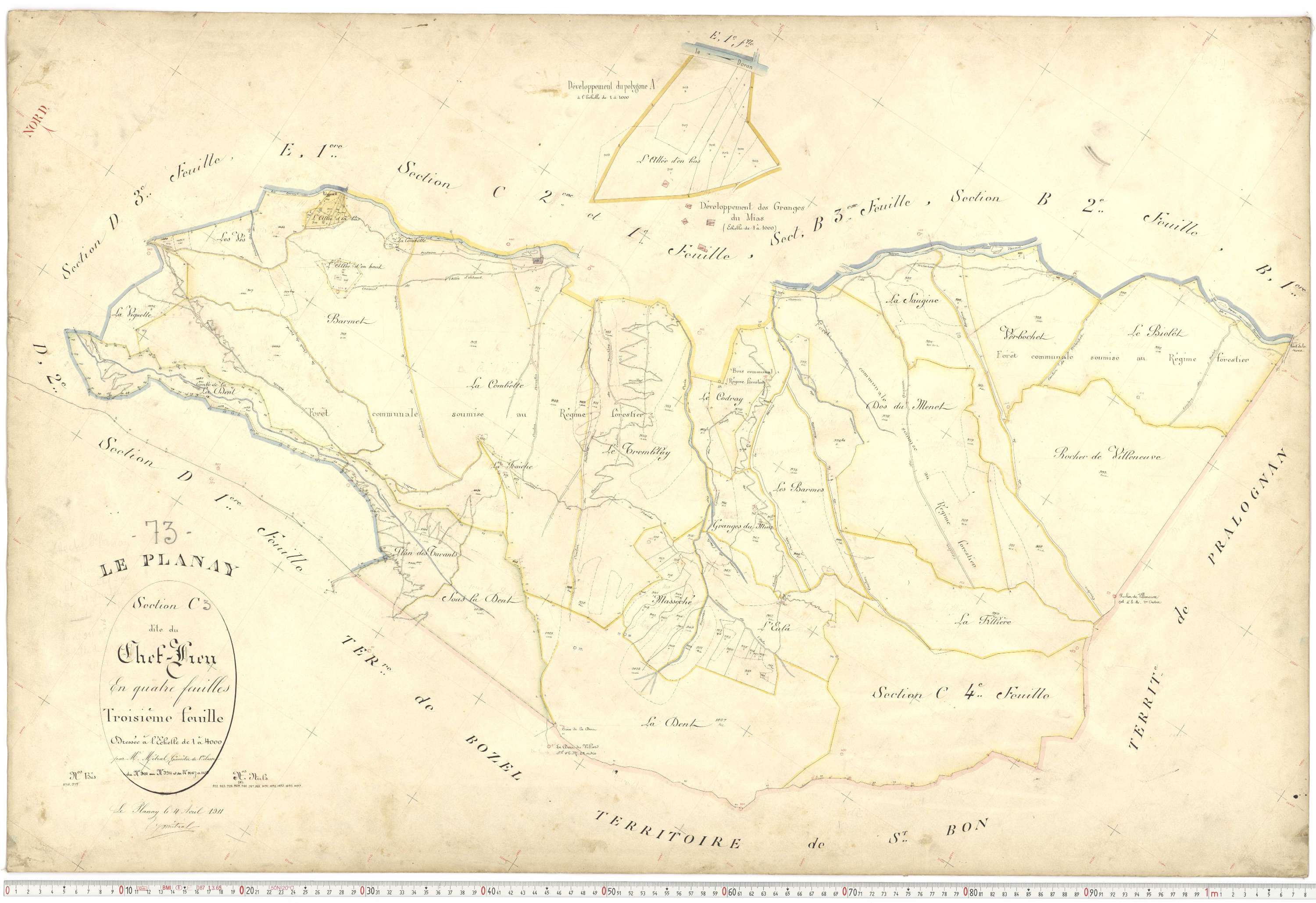 Planay - Plans cadastraux du premier cadastre français.