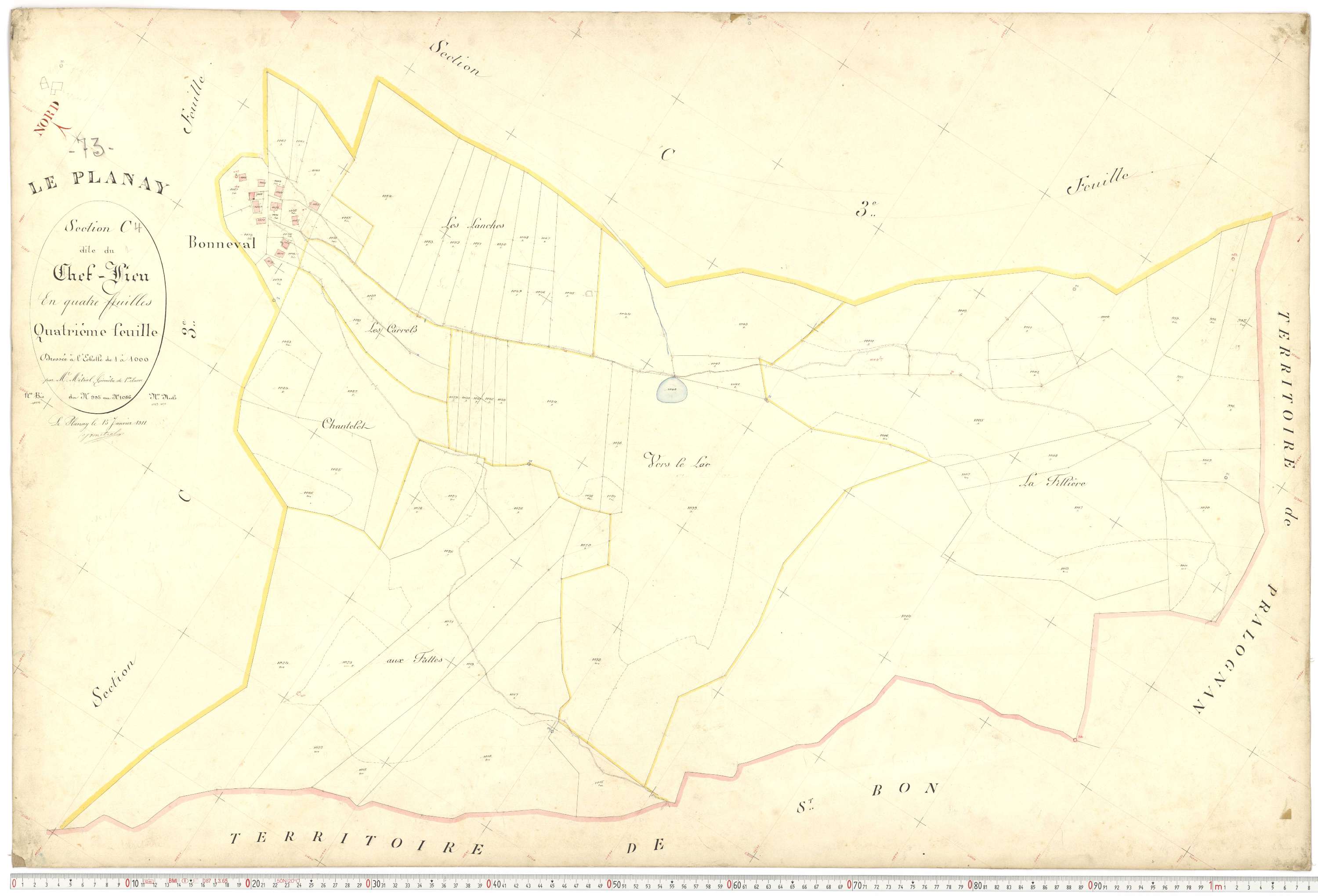 Planay - Plans cadastraux du premier cadastre français.