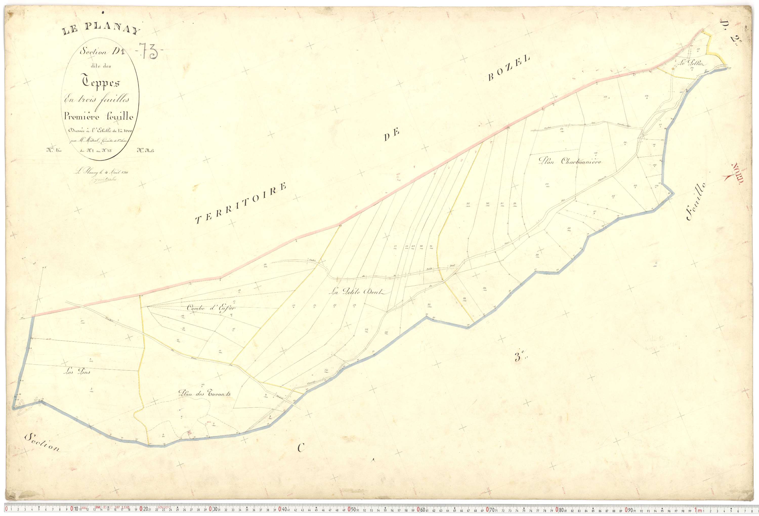 Planay - Plans cadastraux du premier cadastre français.