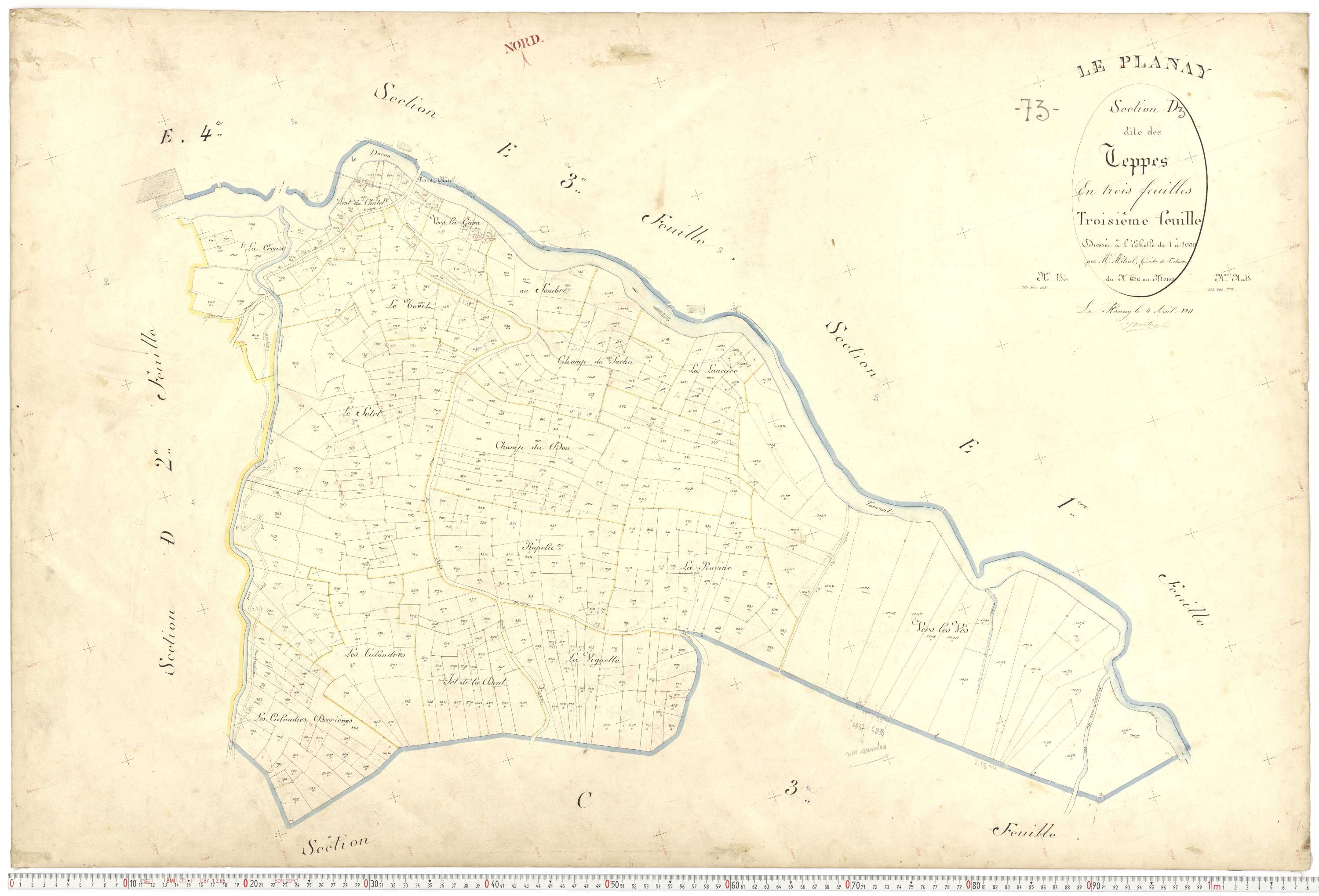 Planay - Plans cadastraux du premier cadastre français.