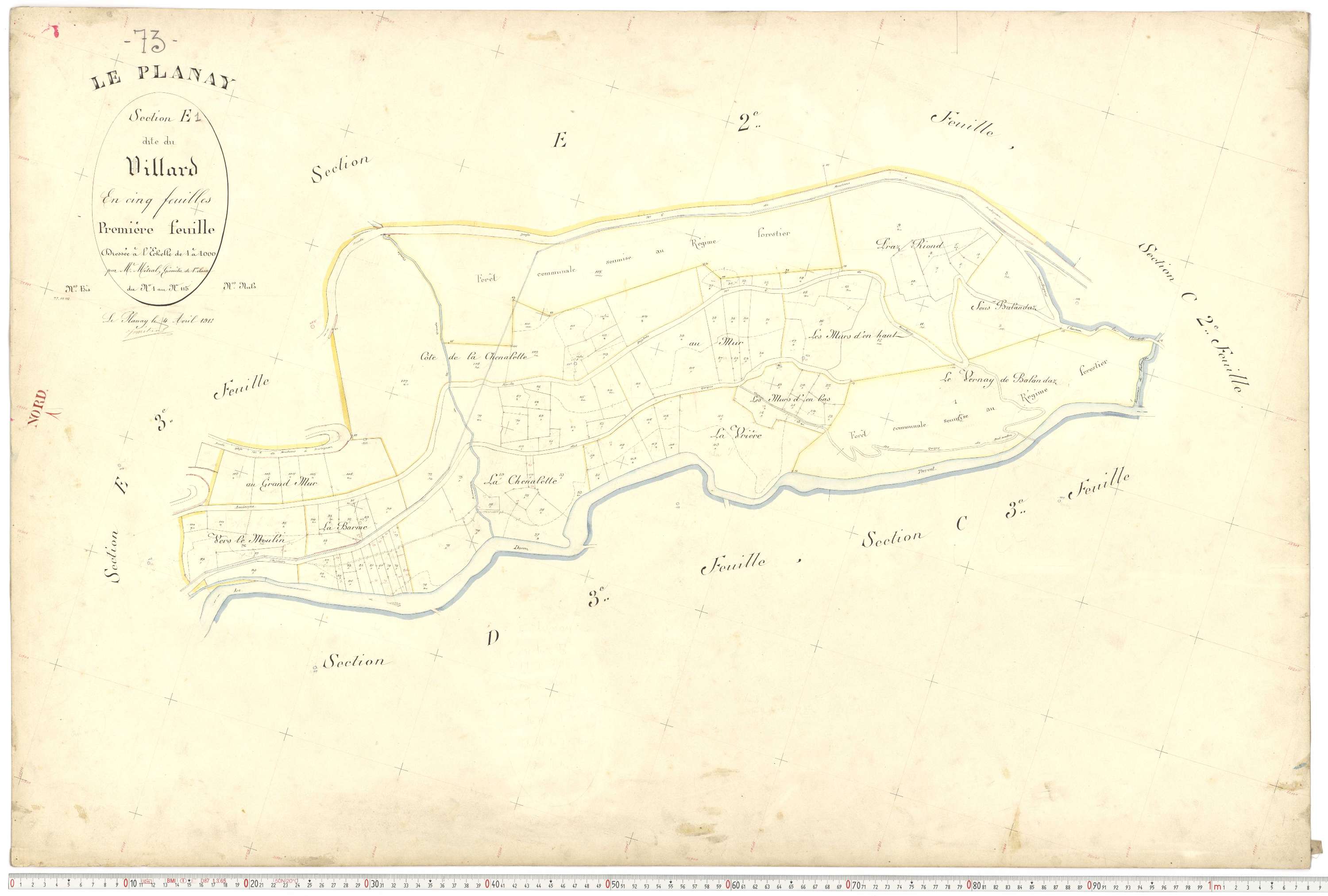 Planay - Plans cadastraux du premier cadastre français.