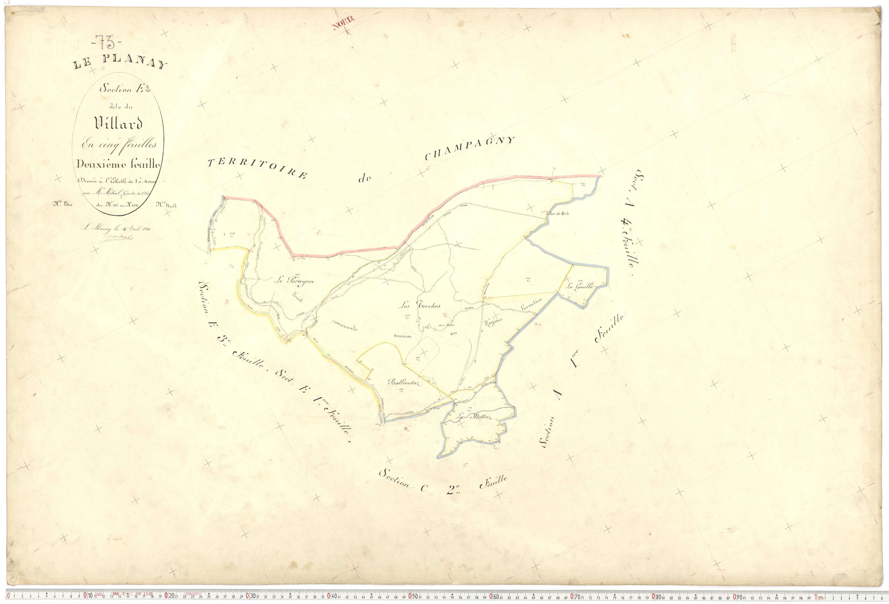 Planay - Plans cadastraux du premier cadastre français.