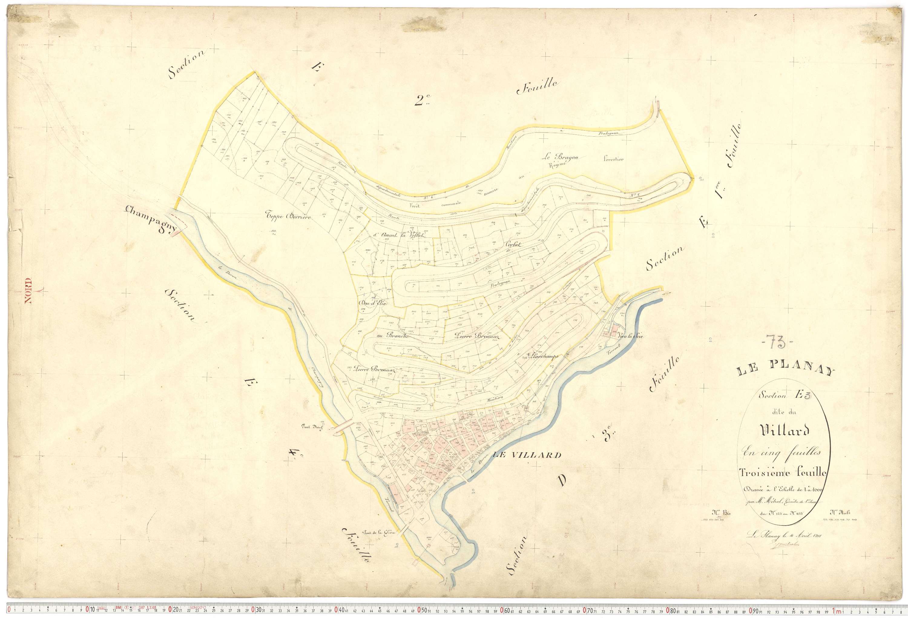 Planay - Plans cadastraux du premier cadastre français.