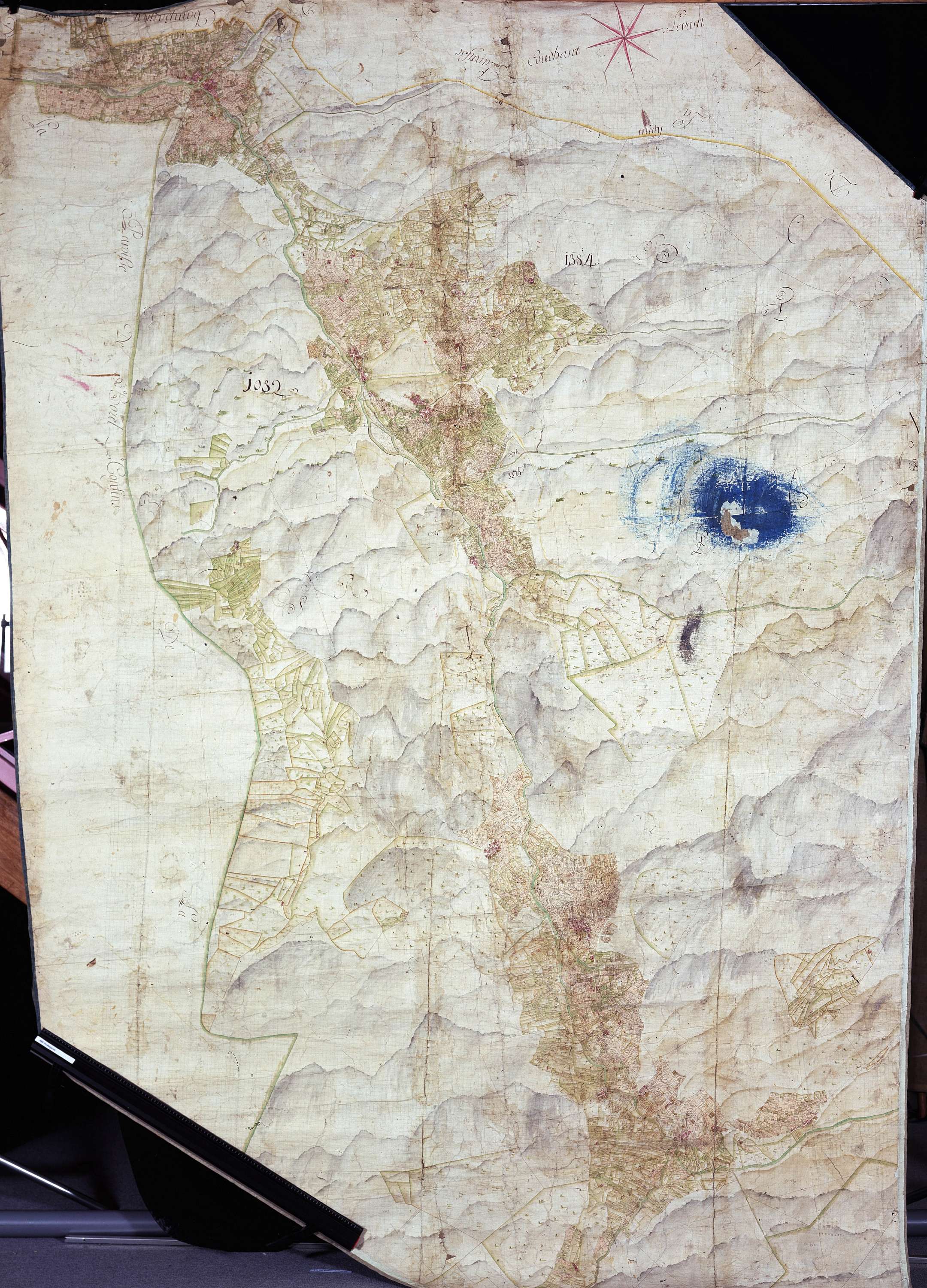 Planay - Copie de la mappe originale (plan cadastral) de la commune de Pralognan-Planey. Signée Cocelli, directeur de la péréquation.