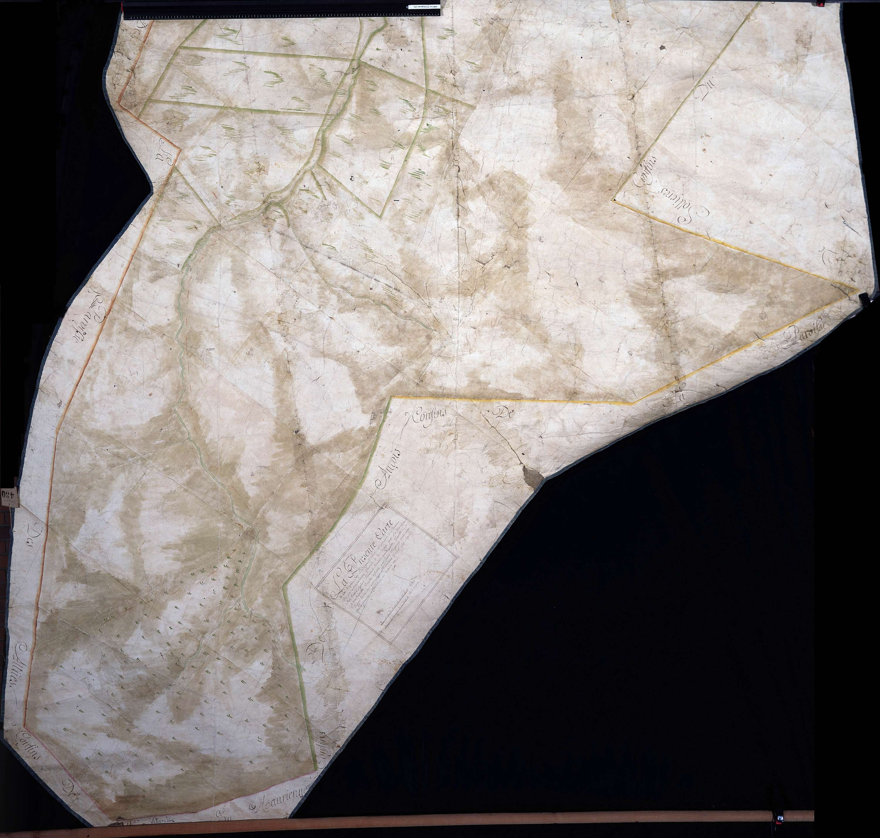 Planay - Copie de la mappe originale (plan cadastral) de la commune de Pralognan-Planey. Signée Cocelli, directeur de la péréquation.
