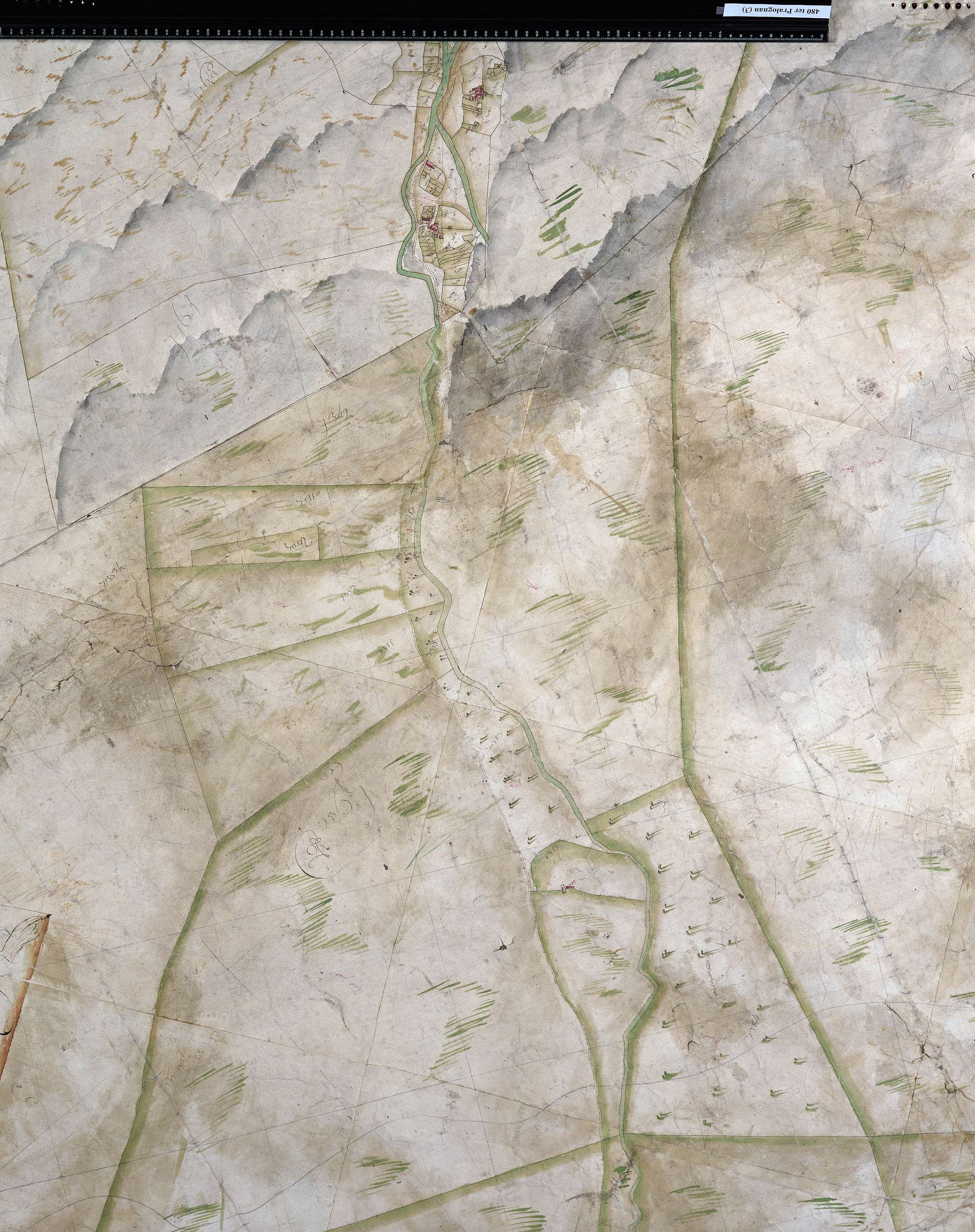 Planay - Copie de la mappe originale (plan cadastral) de la commune de Pralognan-Planey. Signée Cocelli, directeur de la péréquation.
