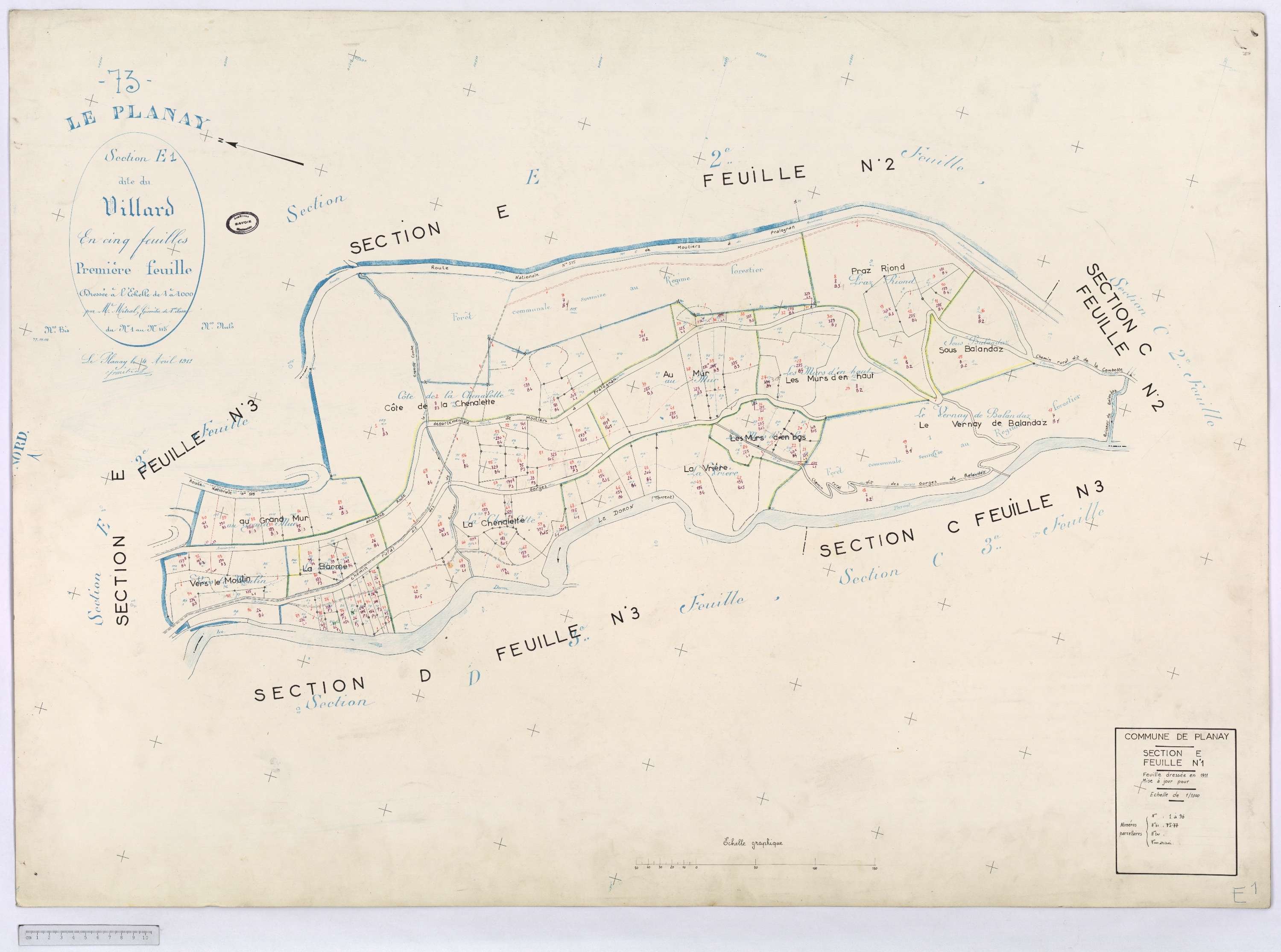 Planay - Cadastre rénové (1966).