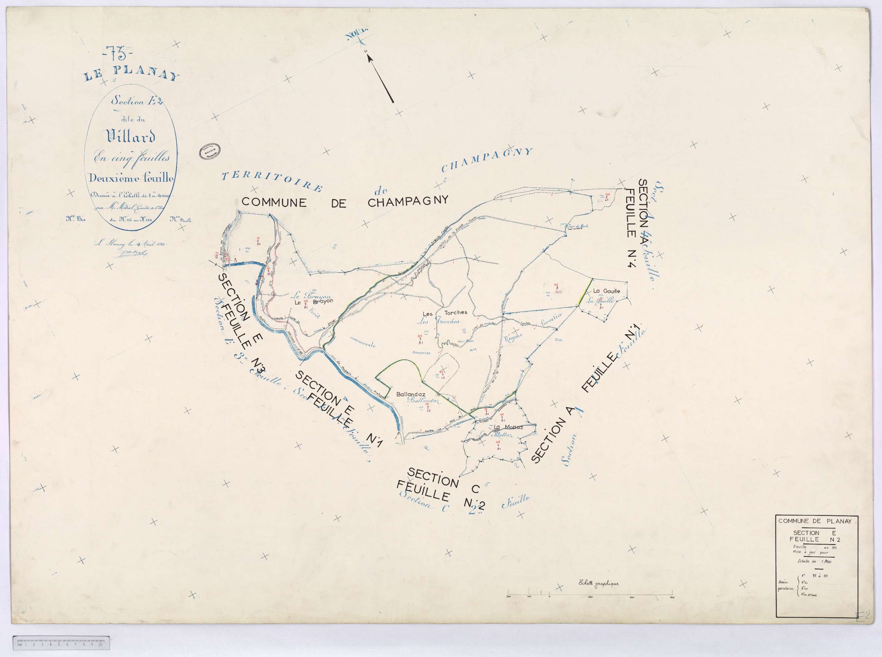 Planay - Cadastre rénové (1966).