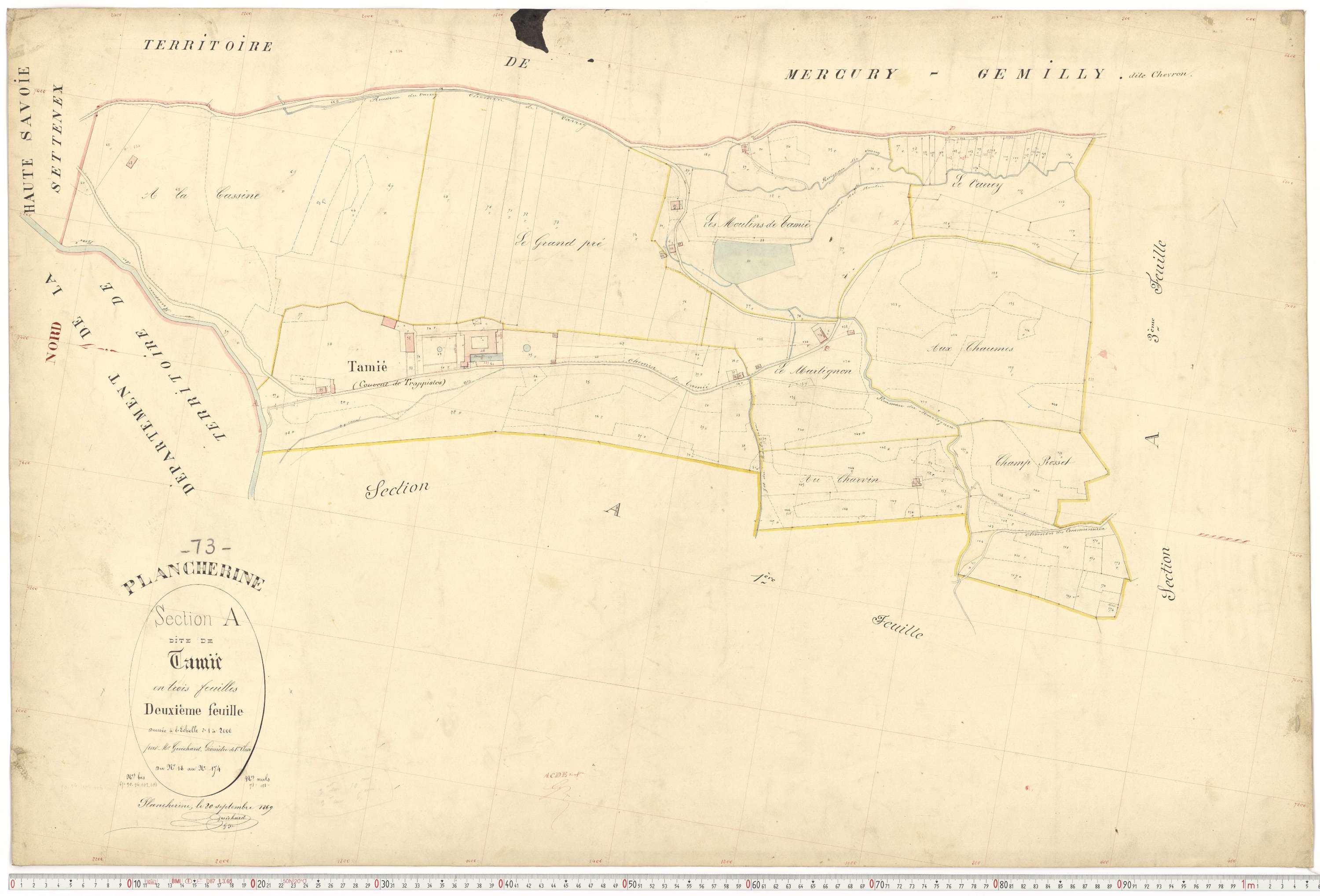 Plancherine - Plans cadastraux du premier cadastre français.