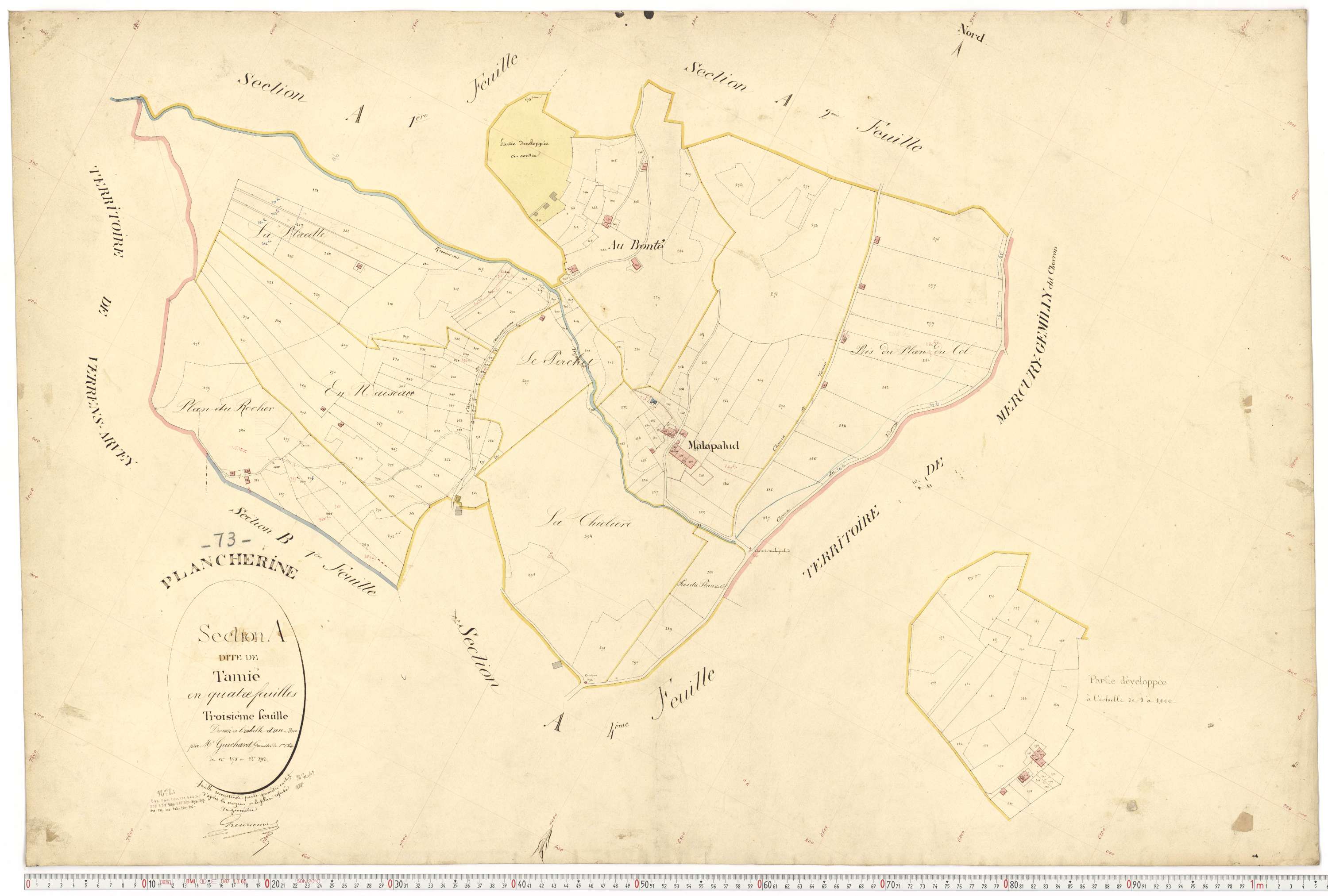 Plancherine - Plans cadastraux du premier cadastre français.
