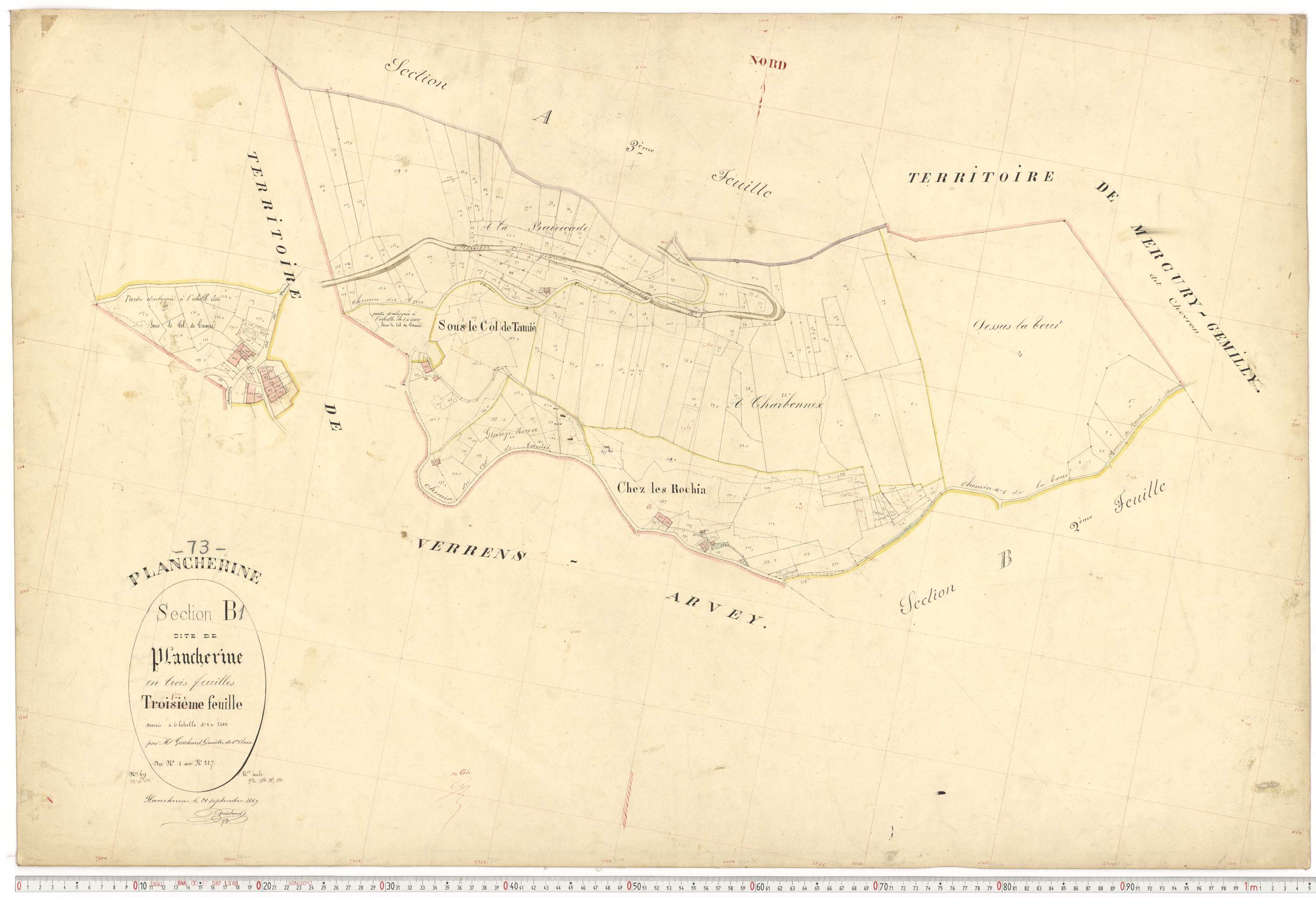 Plancherine - Plans cadastraux du premier cadastre français.