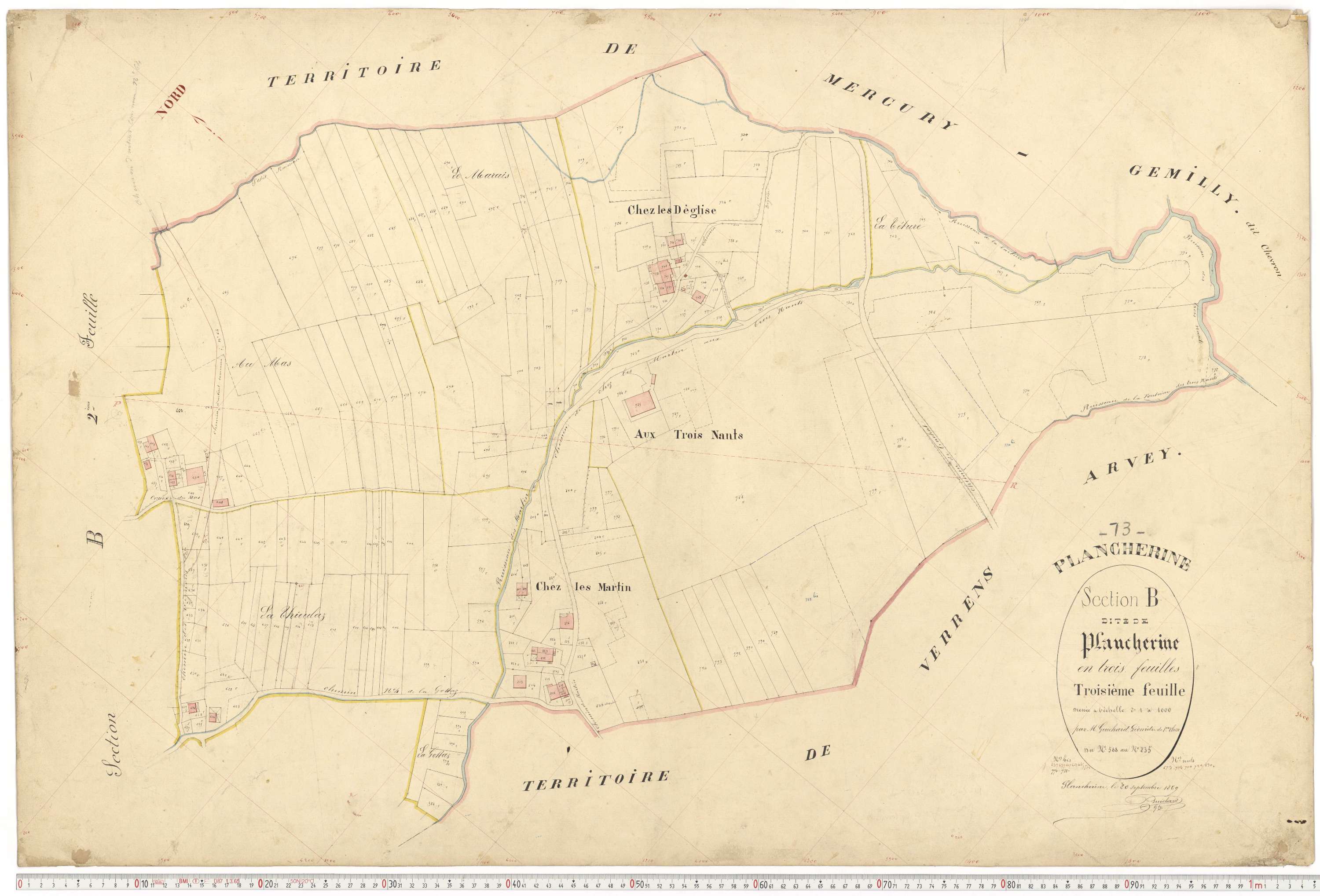Plancherine - Plans cadastraux du premier cadastre français.