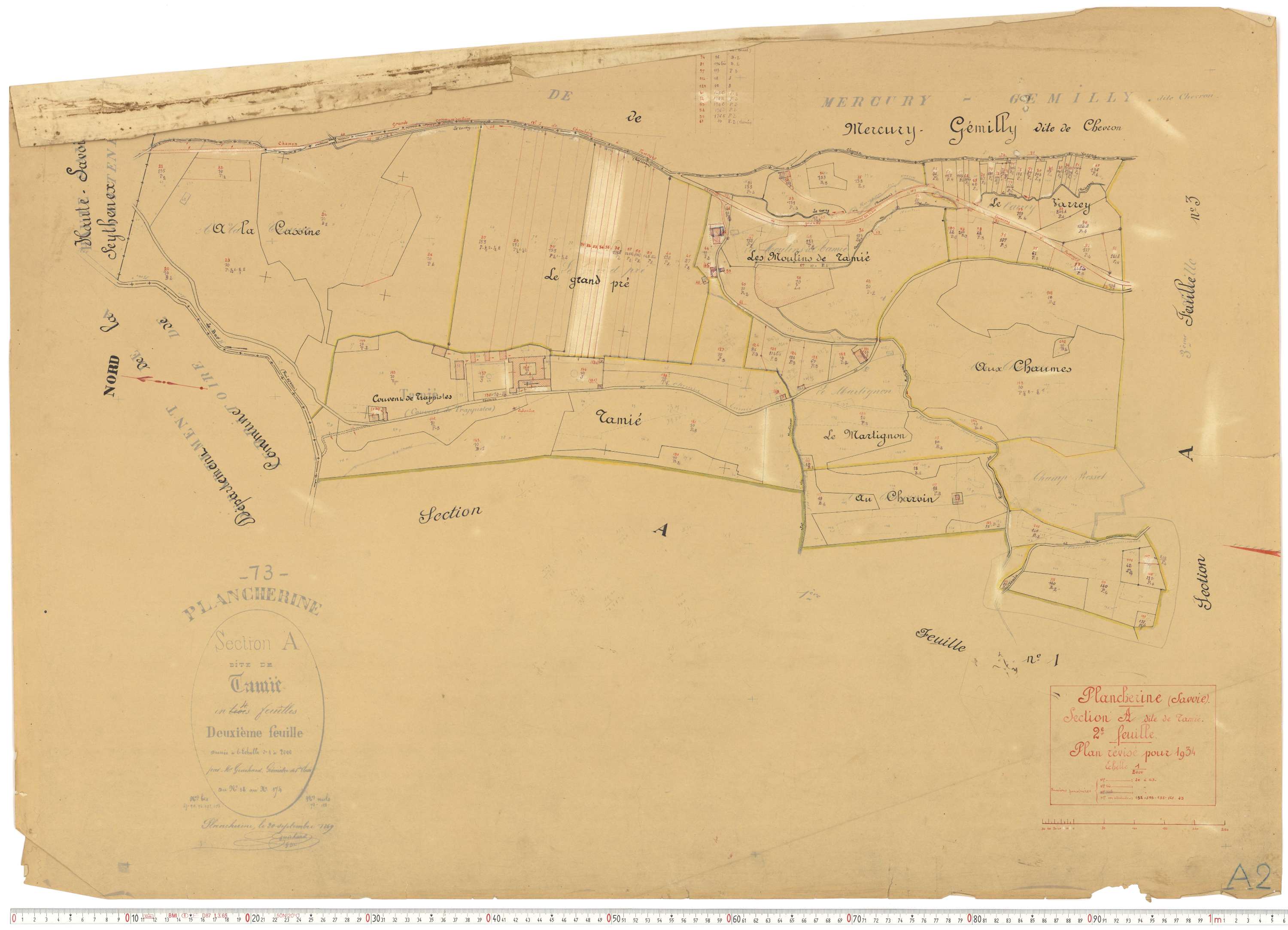 Plancherine - Plans cadastraux du cadastre rénové.