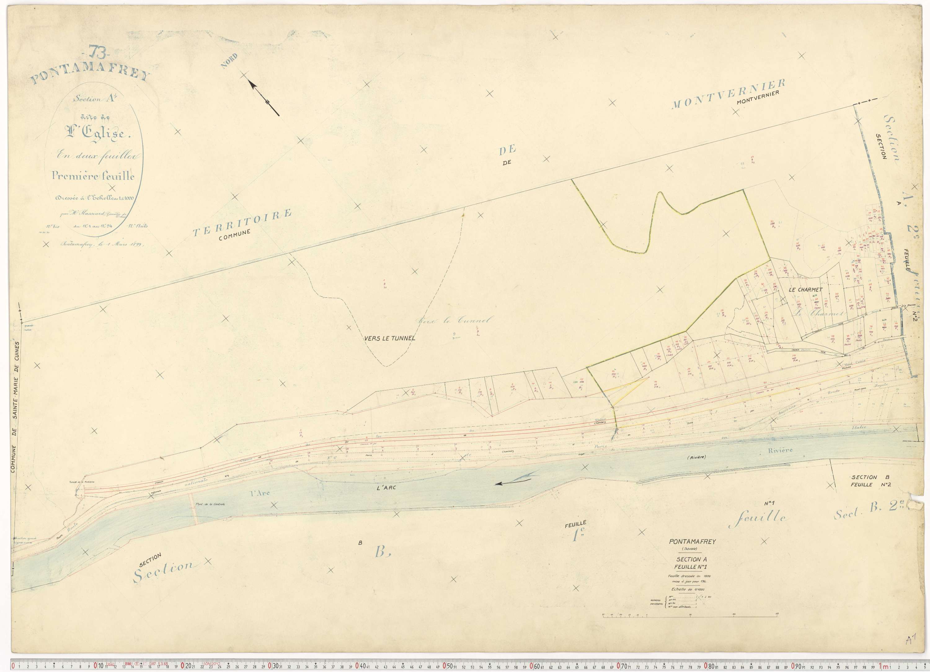 Pontamafrey-Montpascal - Plans cadastraux du cadastre rénové.