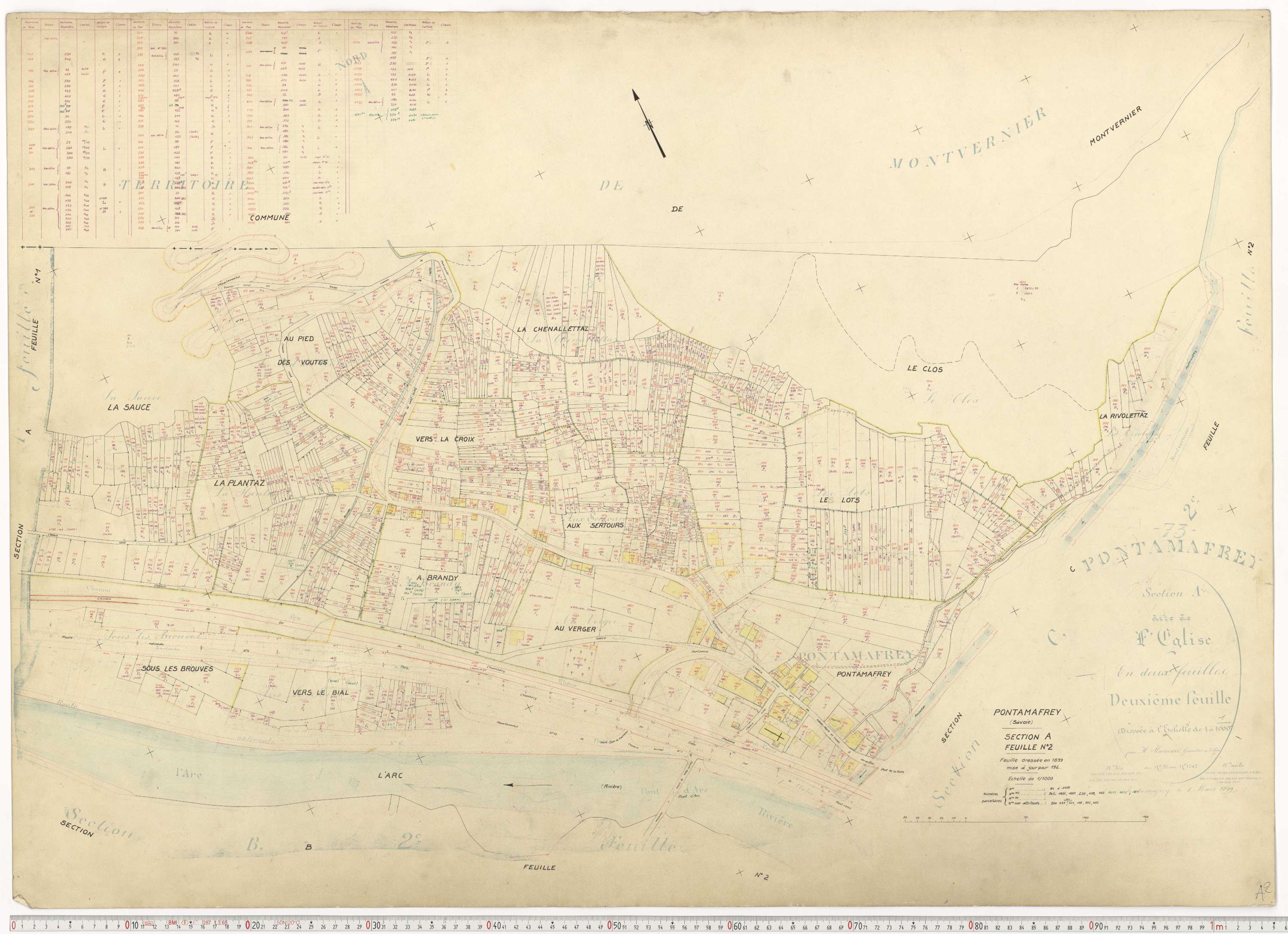 Pontamafrey-Montpascal - Plans cadastraux du cadastre rénové.