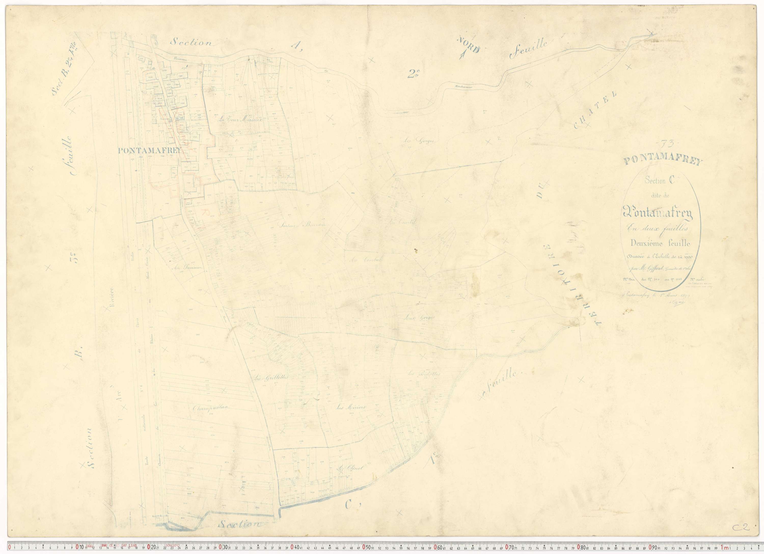 Pontamafrey-Montpascal - Plans cadastraux du cadastre rénové.