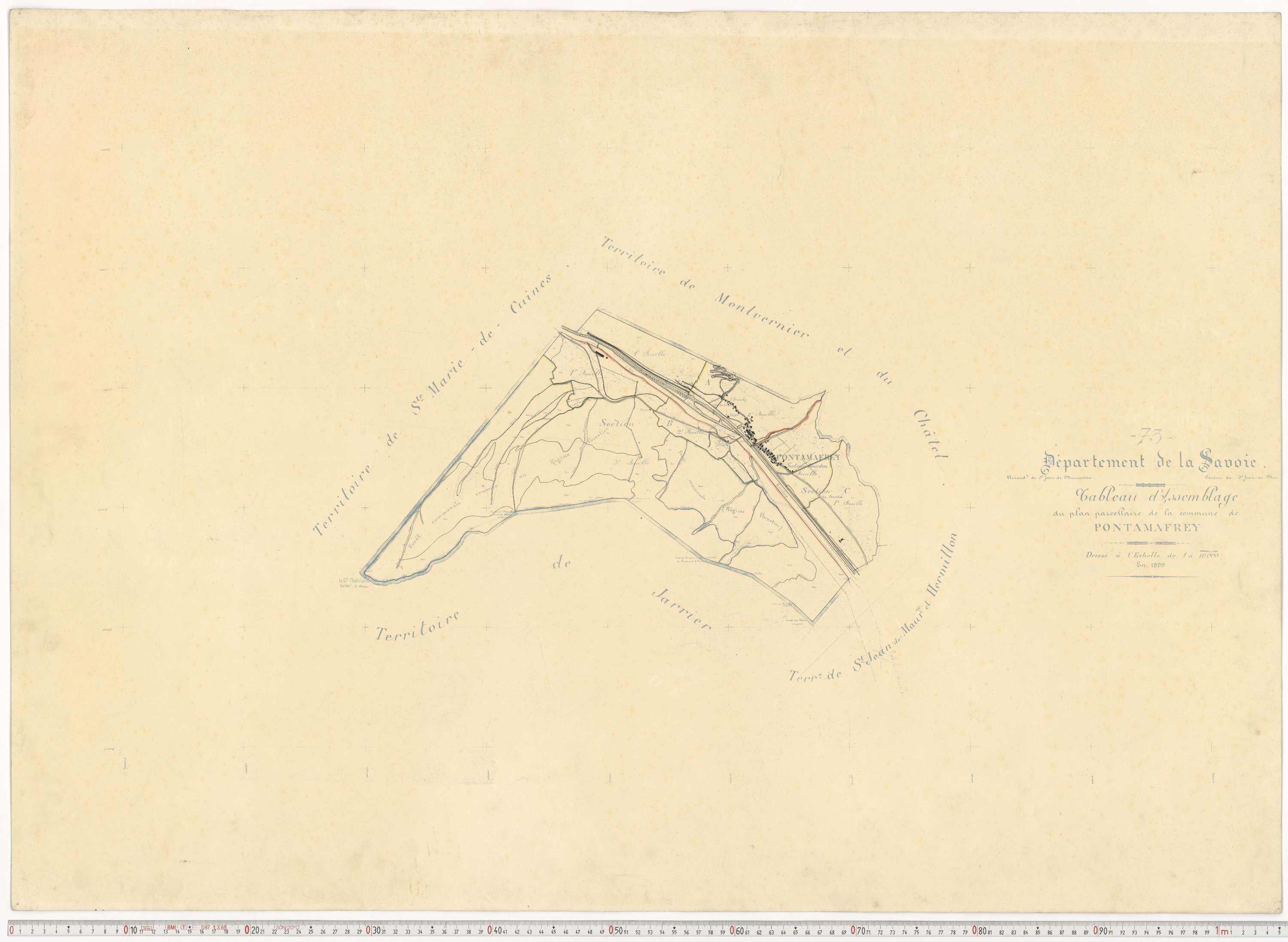 Pontamafrey-Montpascal - Plans cadastraux du cadastre rénové.