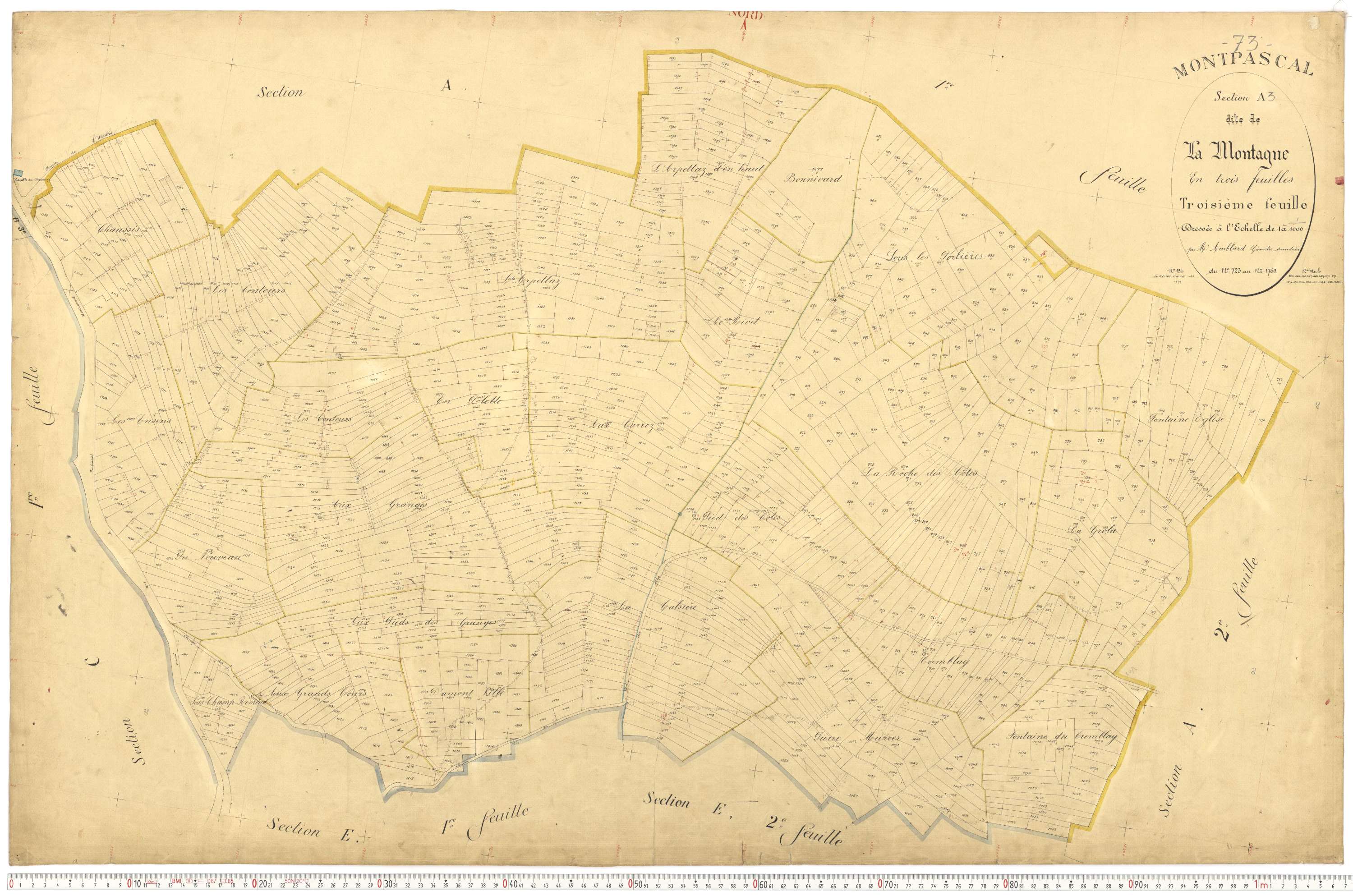 Pontamafrey-Montpascal - Plans cadastraux du premier cadastre français.
