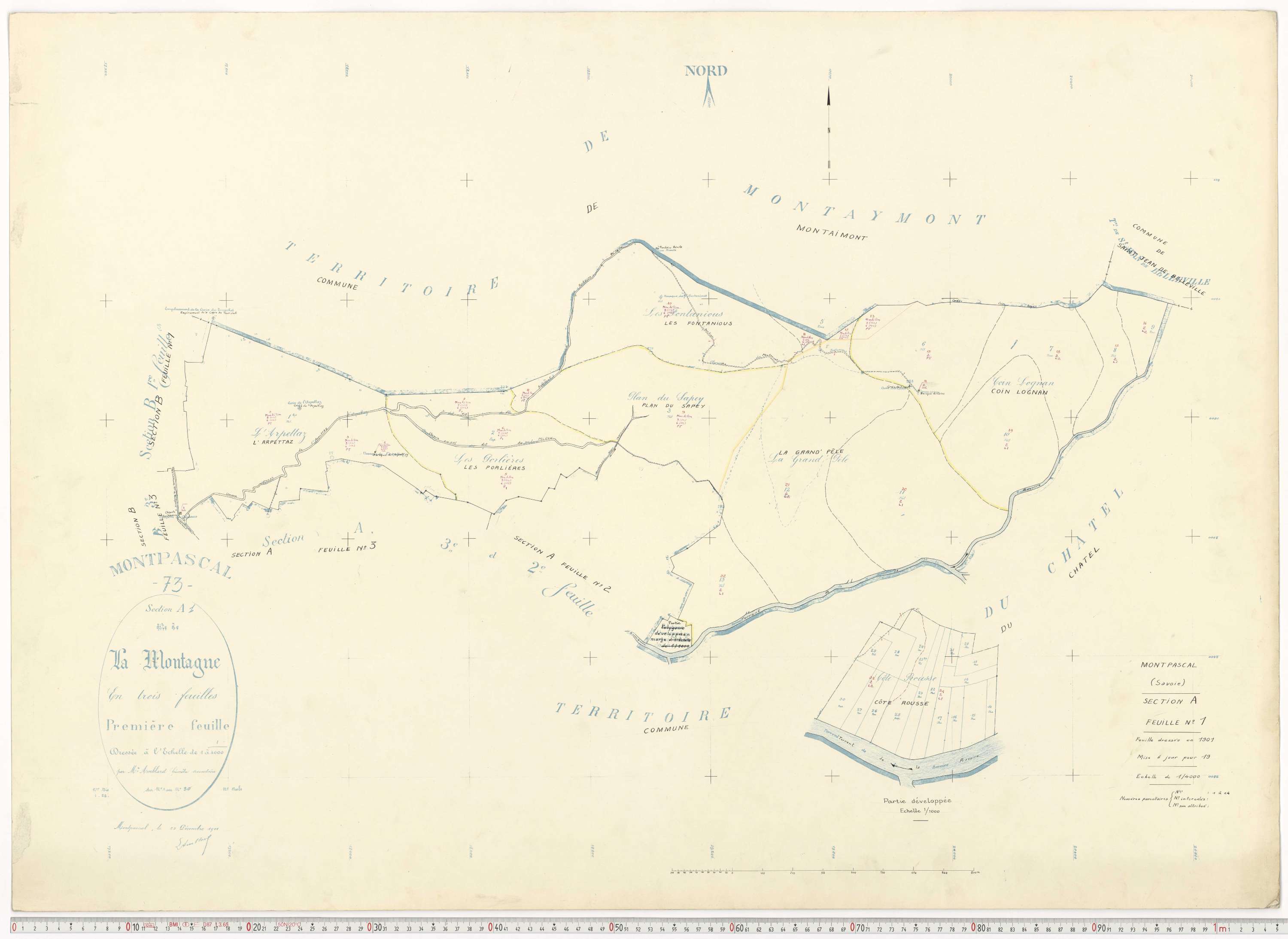 Pontamafrey-Montpascal - Plans cadastraux du cadastre rénové.