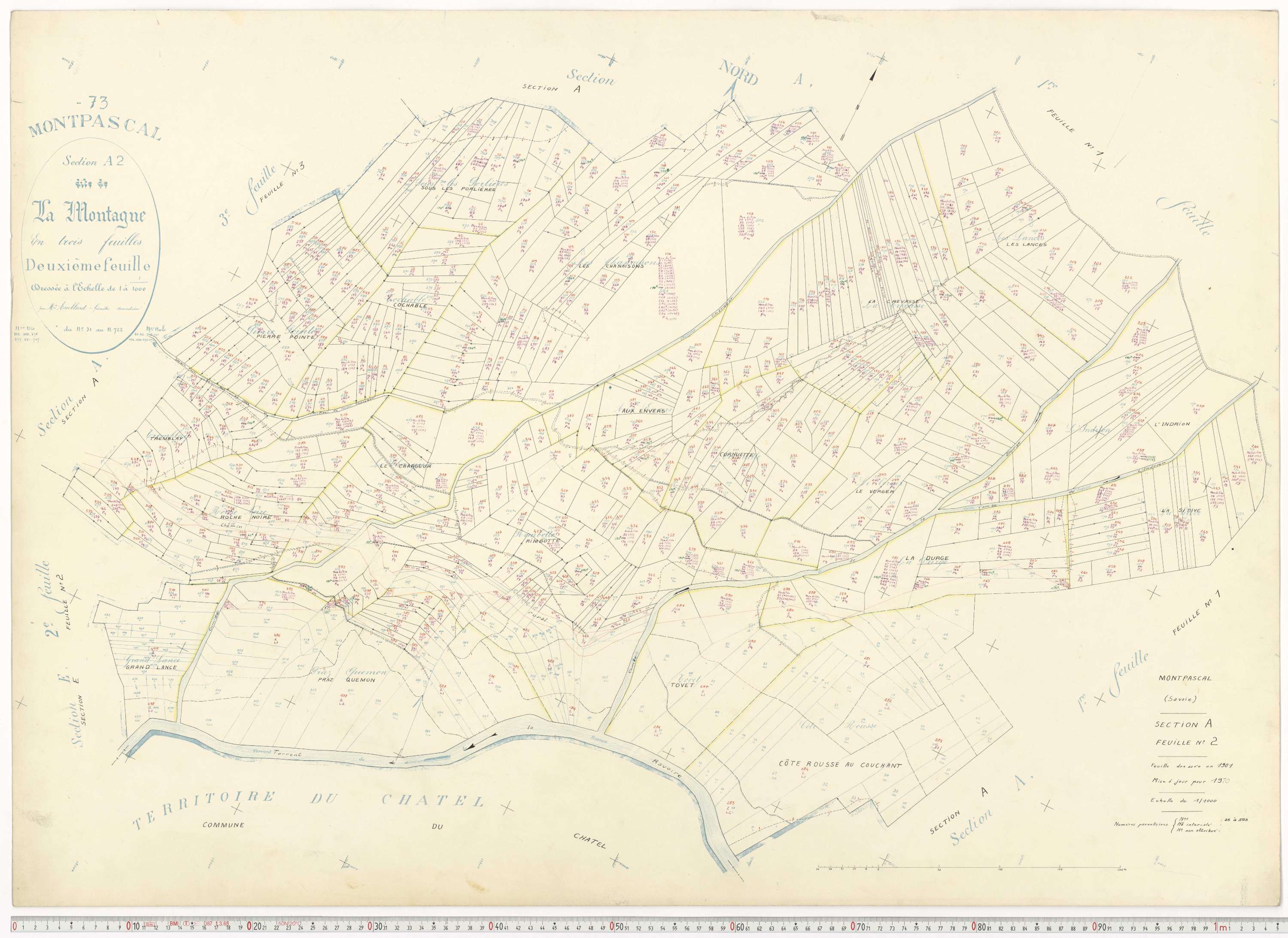 Pontamafrey-Montpascal - Plans cadastraux du cadastre rénové.