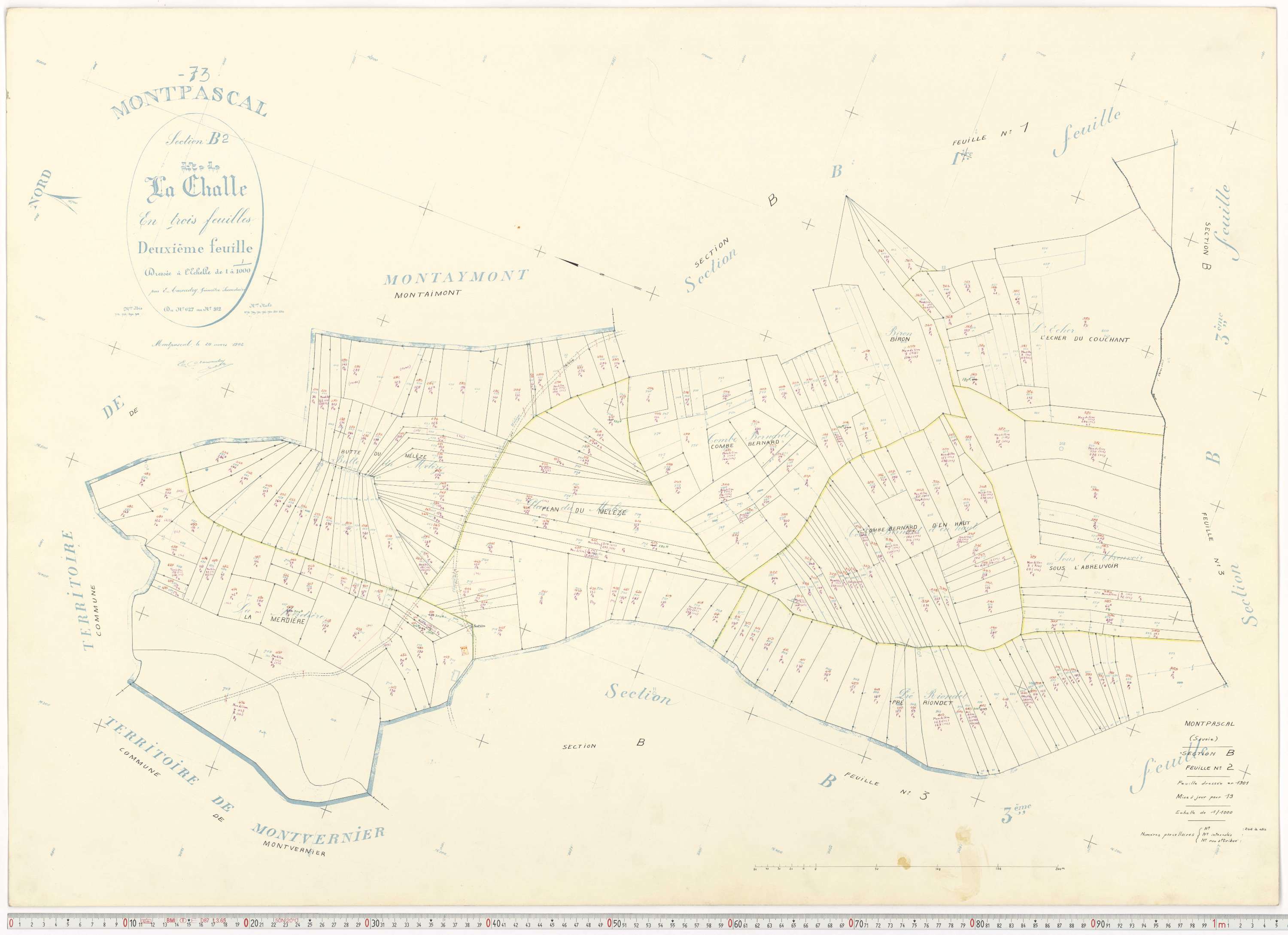 Pontamafrey-Montpascal - Plans cadastraux du cadastre rénové.