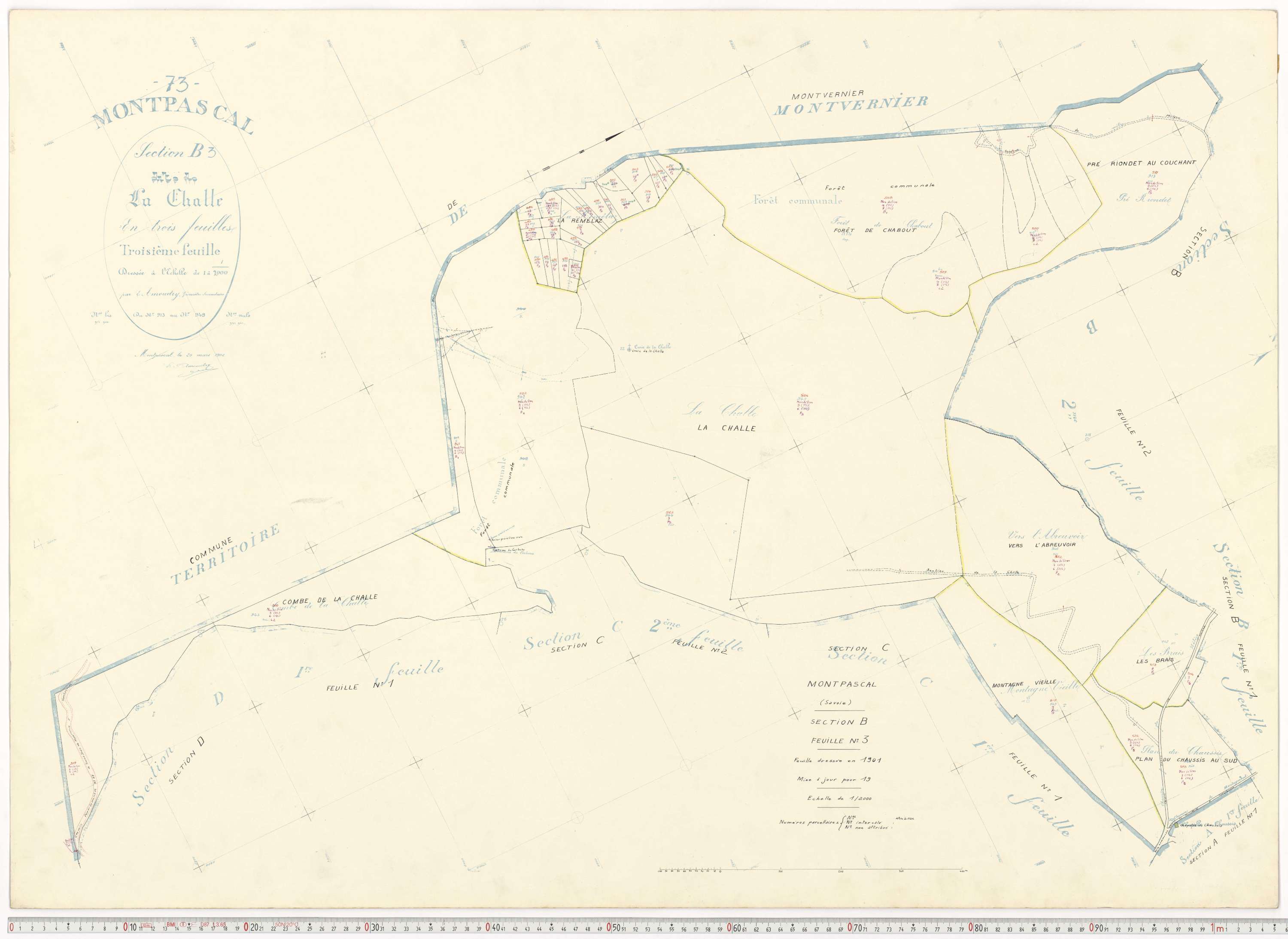 Pontamafrey-Montpascal - Plans cadastraux du cadastre rénové.