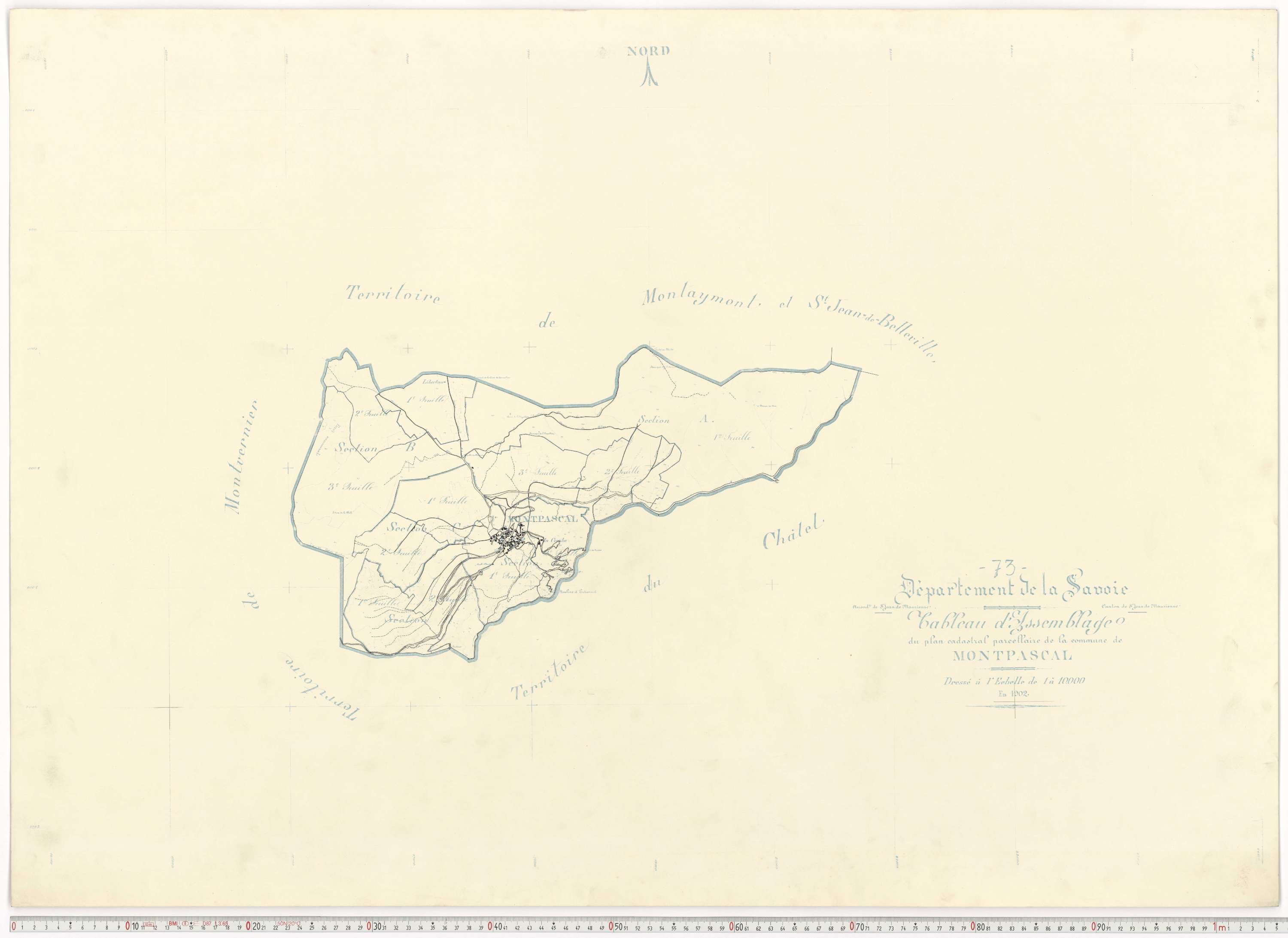 Pontamafrey-Montpascal - Plans cadastraux du cadastre rénové.