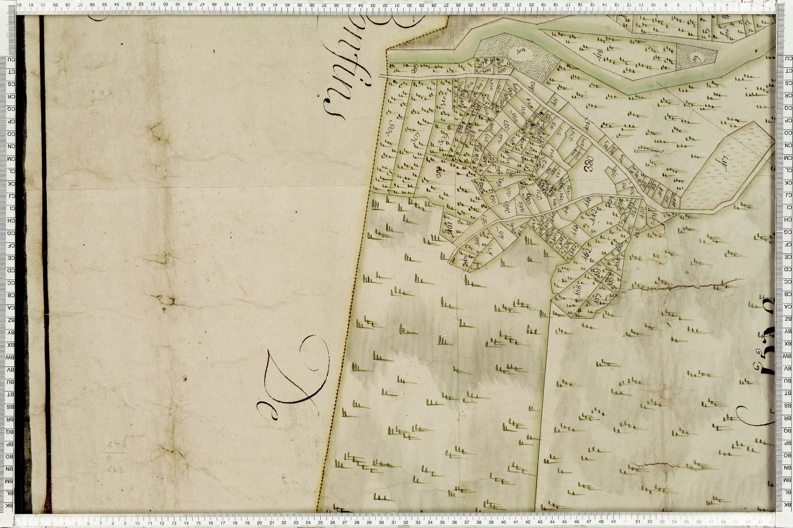 Pontamafrey-Montpascal - Copie de la mappe originale (plan cadastral) de la commune de Pontamafrey. Signée Cocelli, directeur du bureau de la péréquation.