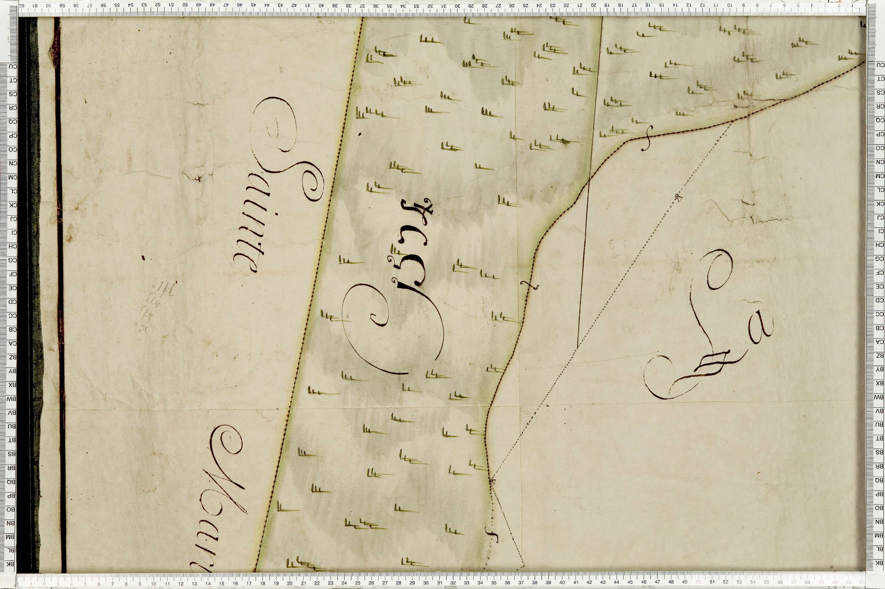 Pontamafrey-Montpascal - Copie de la mappe originale (plan cadastral) de la commune de Pontamafrey. Signée Cocelli, directeur du bureau de la péréquation.