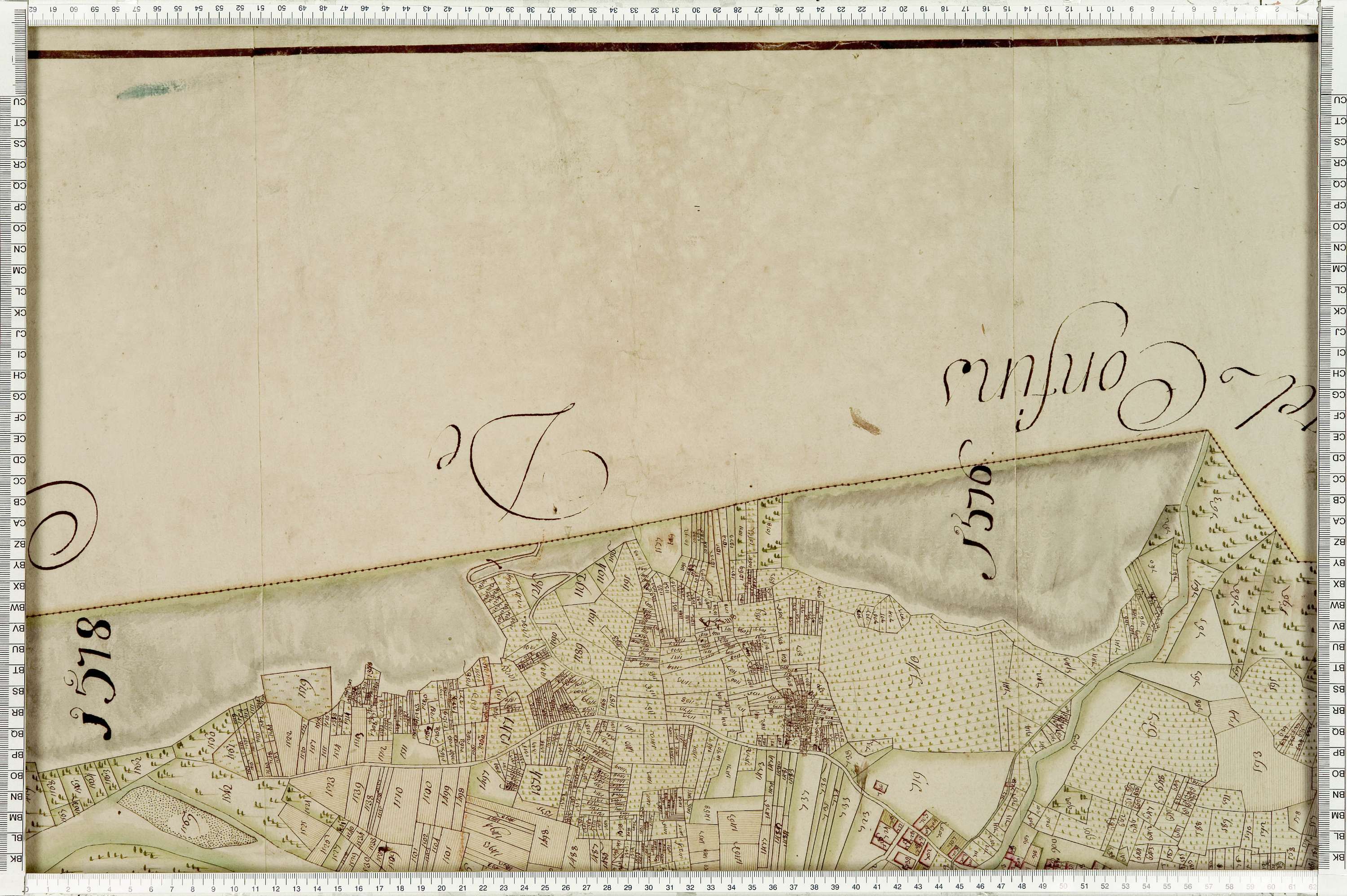 Pontamafrey-Montpascal - Copie de la mappe originale (plan cadastral) de la commune de Pontamafrey. Signée Cocelli, directeur du bureau de la péréquation.