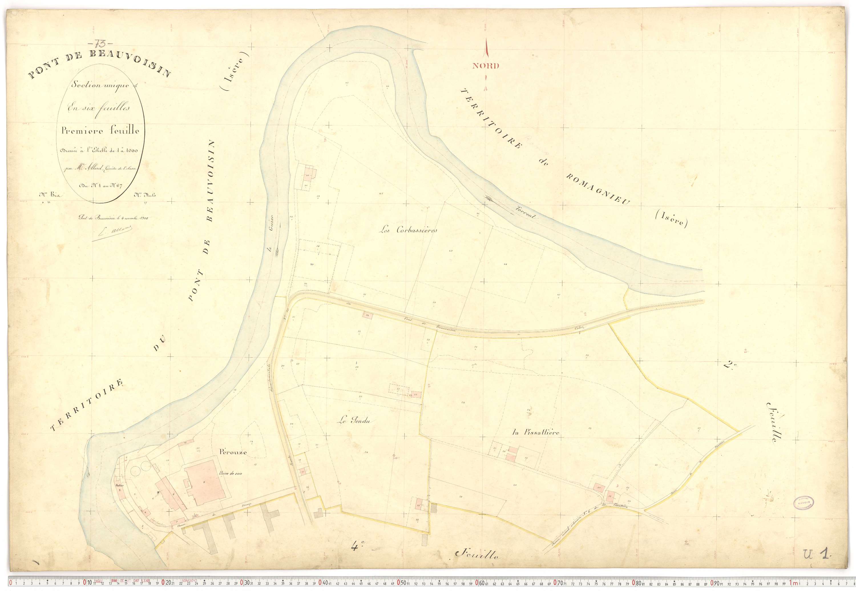 Le Pont-de-Beauvoisin - Plans cadastraux du premier cadastre français.