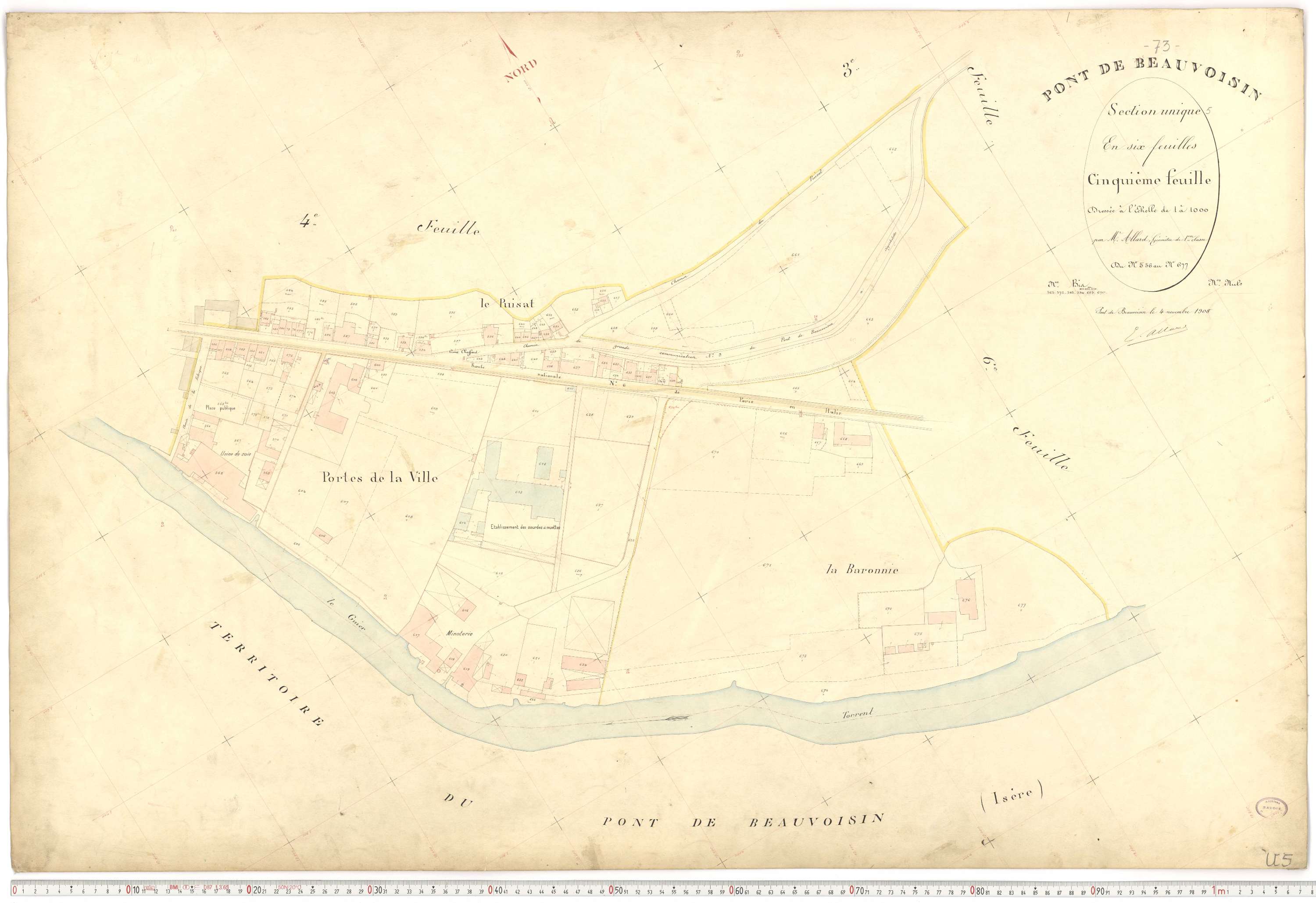 Le Pont-de-Beauvoisin - Plans cadastraux du premier cadastre français.
