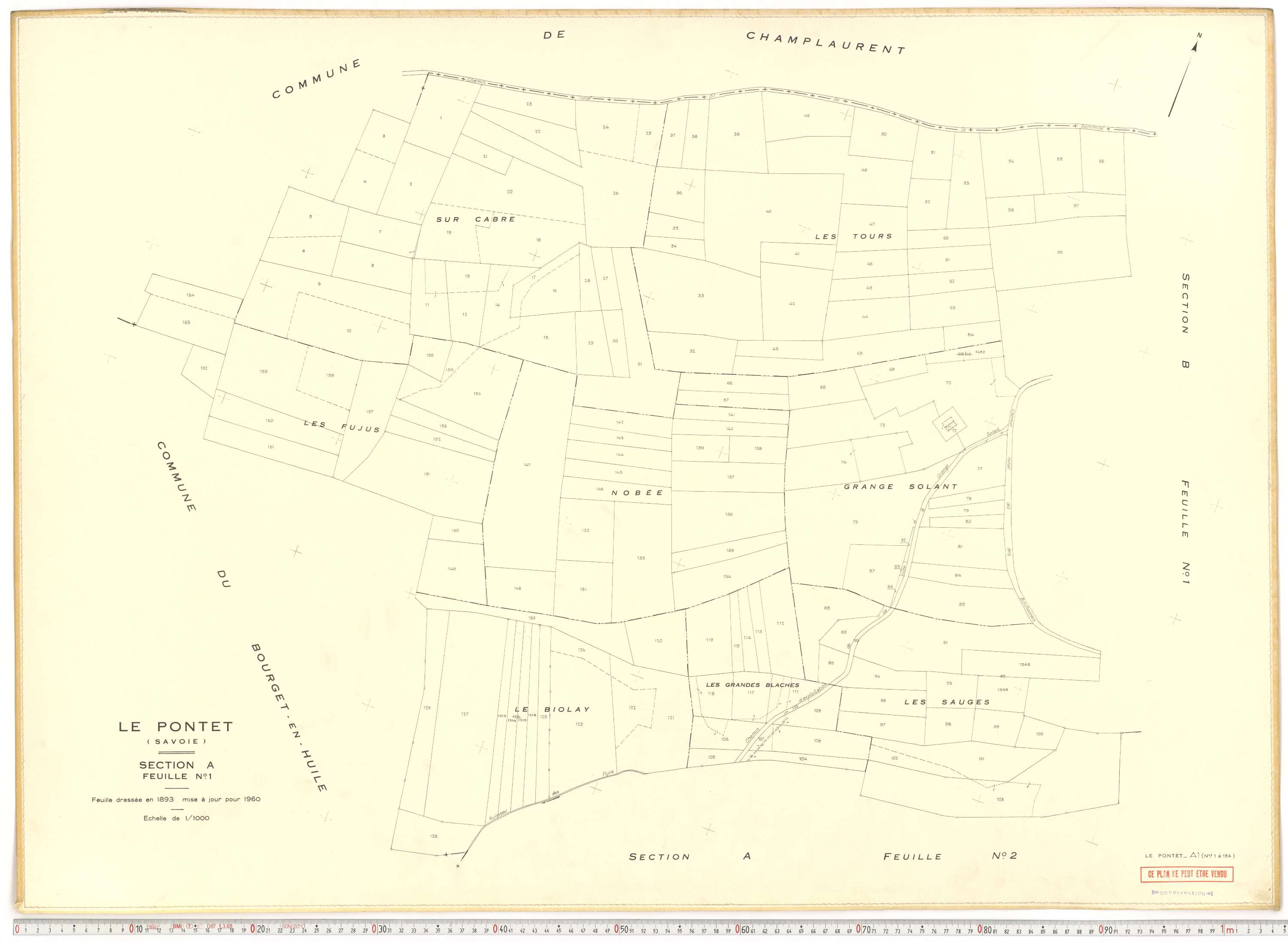 Le Pontet - Plans cadastraux du cadastre rénové en 1960 et mis à jour en 1988.