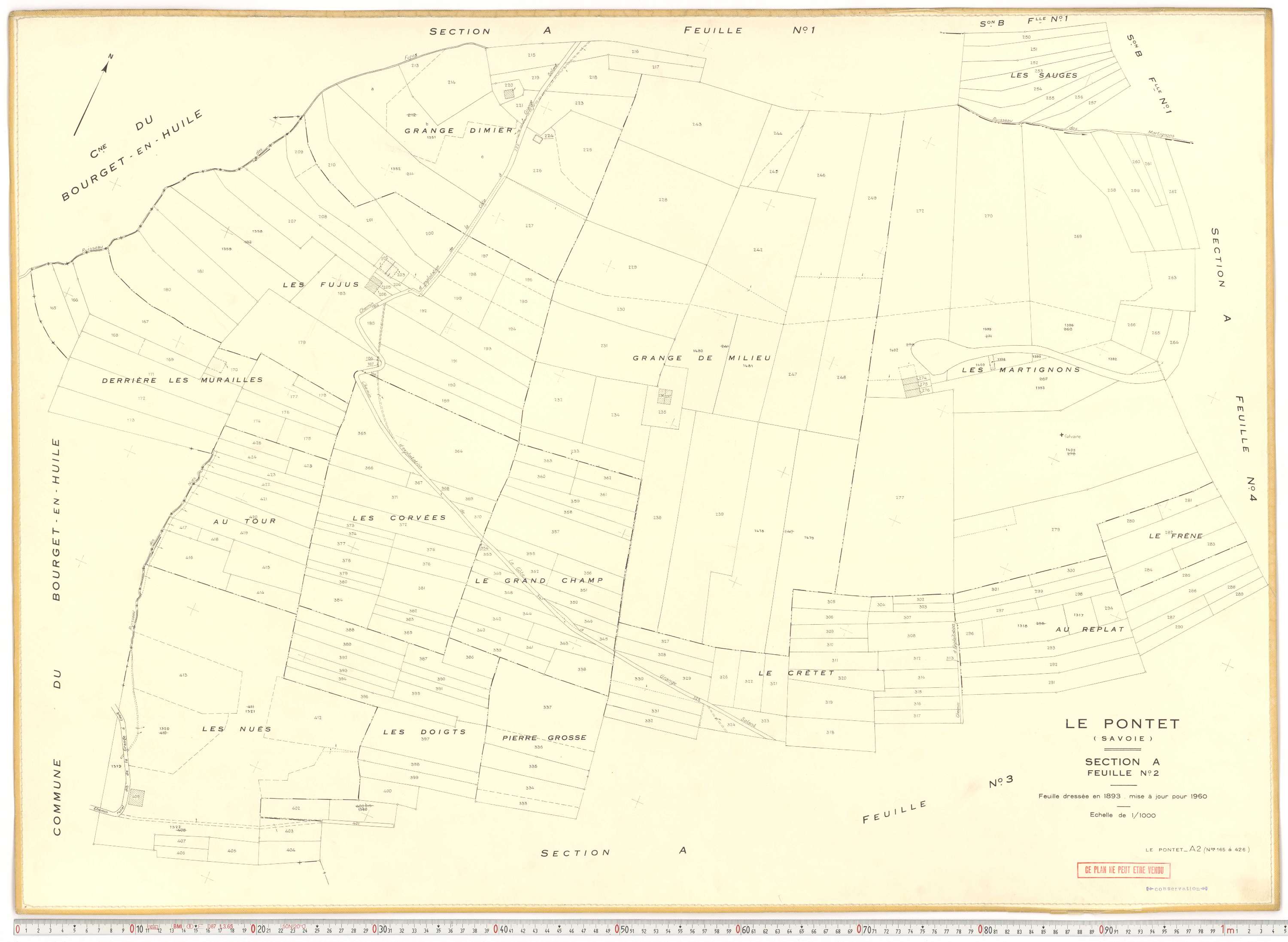 Le Pontet - Plans cadastraux du cadastre rénové en 1960 et mis à jour en 1988.