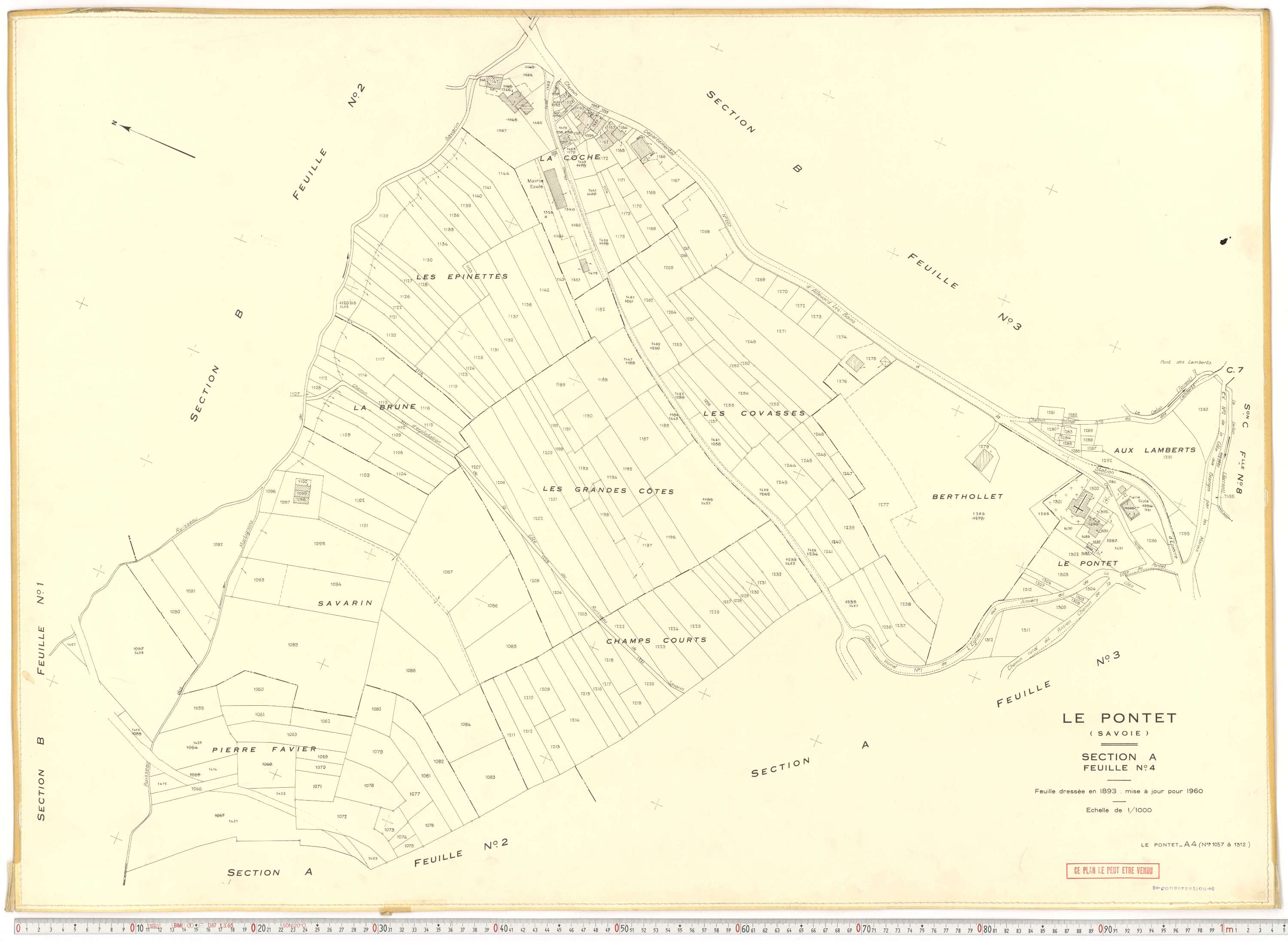 Le Pontet - Plans cadastraux du cadastre rénové en 1960 et mis à jour en 1988.