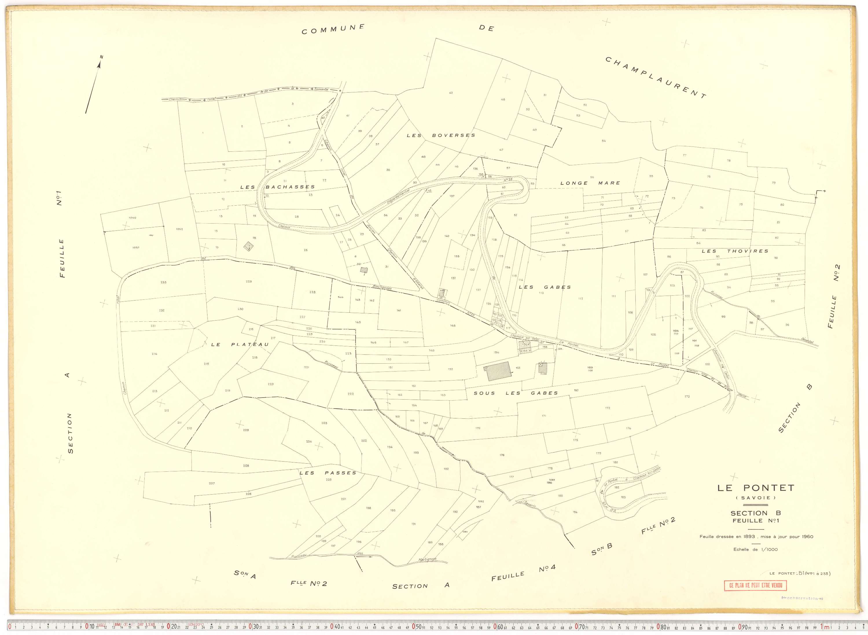 Le Pontet - Plans cadastraux du cadastre rénové en 1960 et mis à jour en 1988.