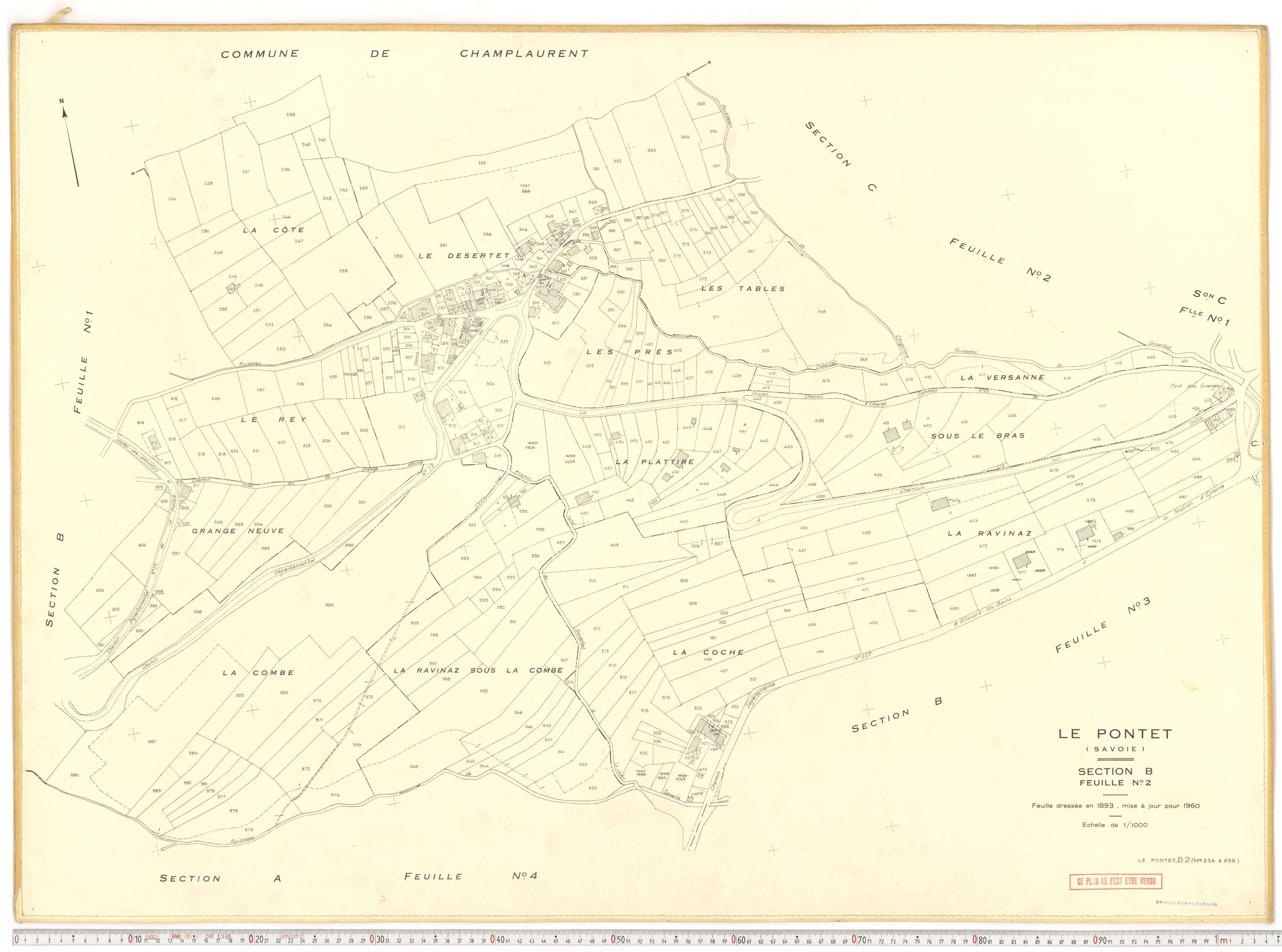 Le Pontet - Plans cadastraux du cadastre rénové en 1960 et mis à jour en 1988.