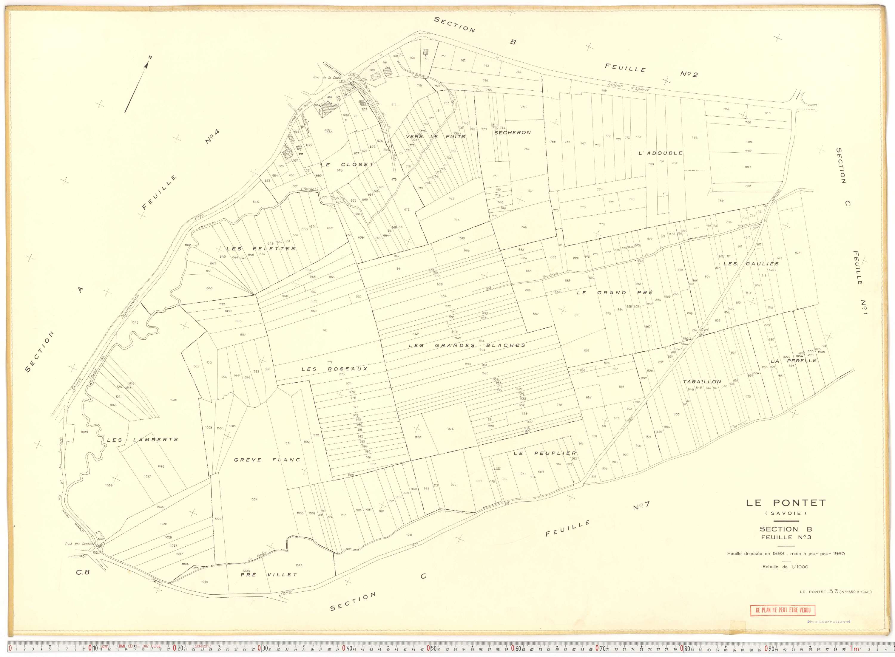 Le Pontet - Plans cadastraux du cadastre rénové en 1960 et mis à jour en 1988.