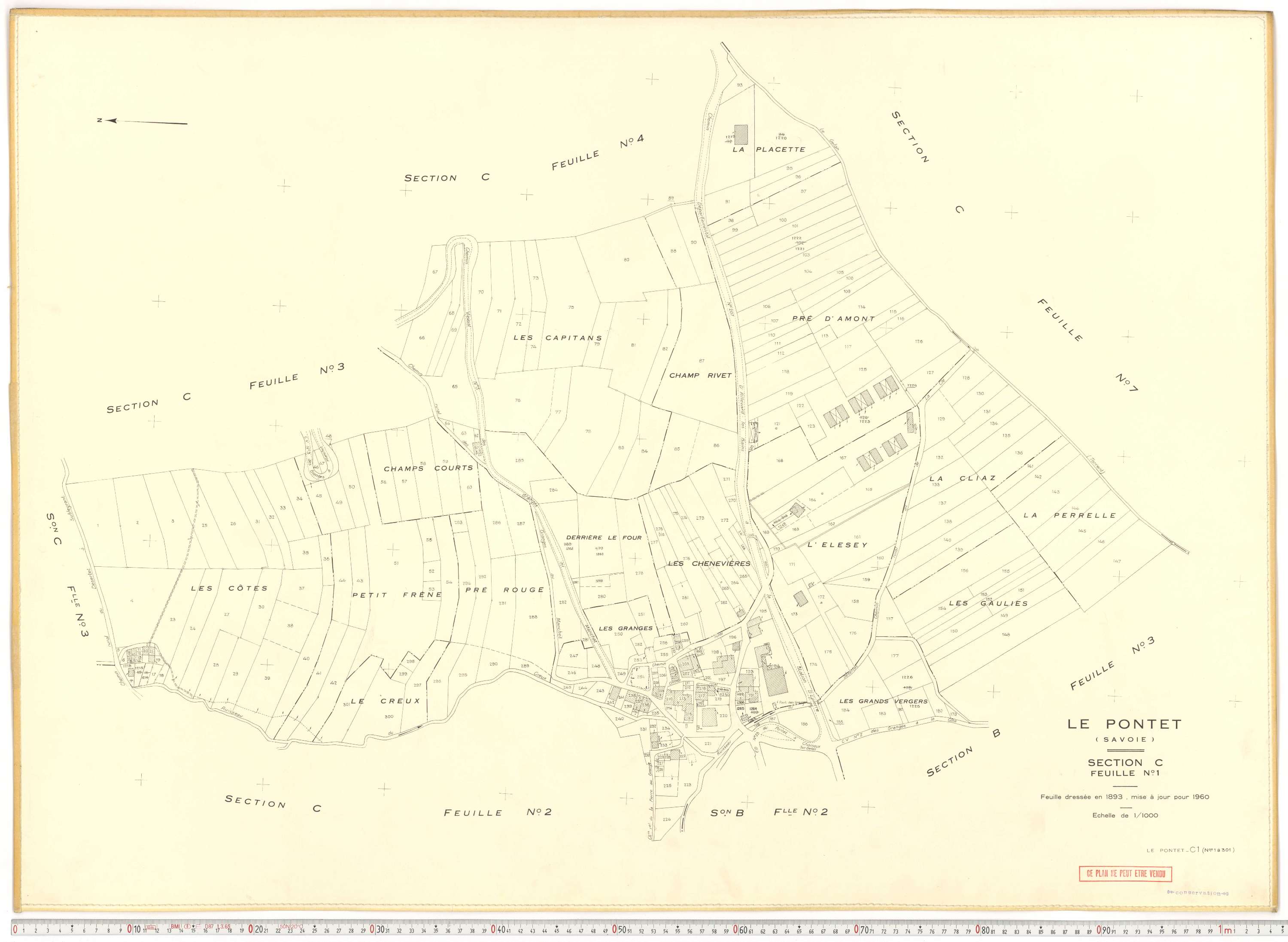 Le Pontet - Plans cadastraux du cadastre rénové en 1960 et mis à jour en 1988.