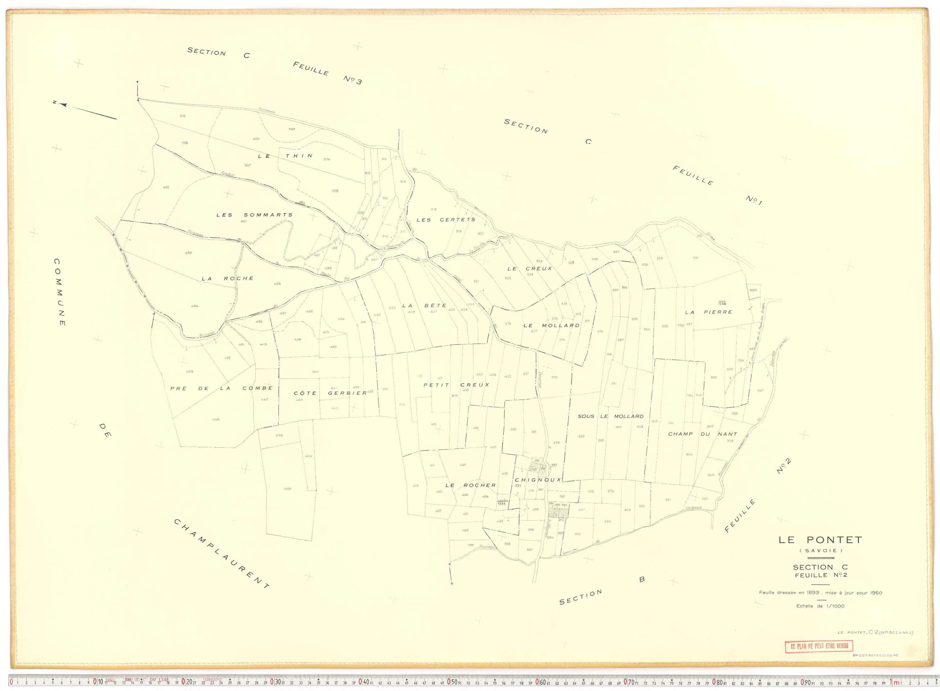 Le Pontet - Plans cadastraux du cadastre rénové en 1960 et mis à jour en 1988.