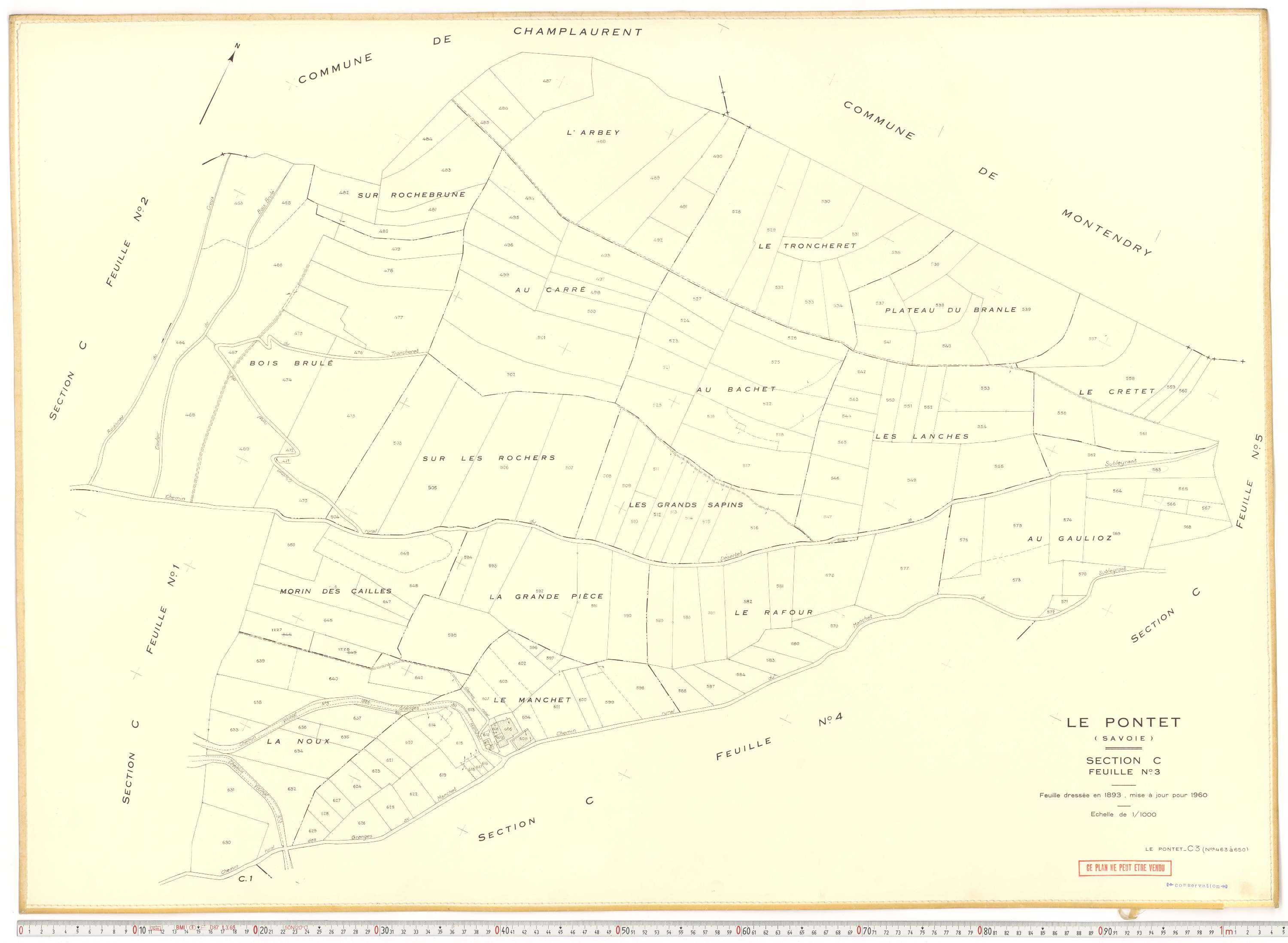 Le Pontet - Plans cadastraux du cadastre rénové en 1960 et mis à jour en 1988.