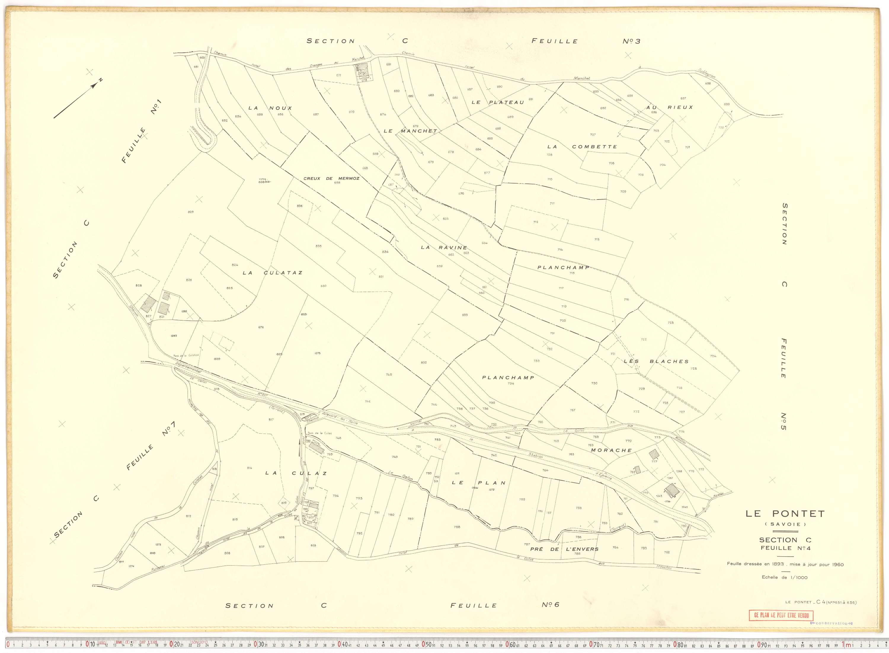 Le Pontet - Plans cadastraux du cadastre rénové en 1960 et mis à jour en 1988.