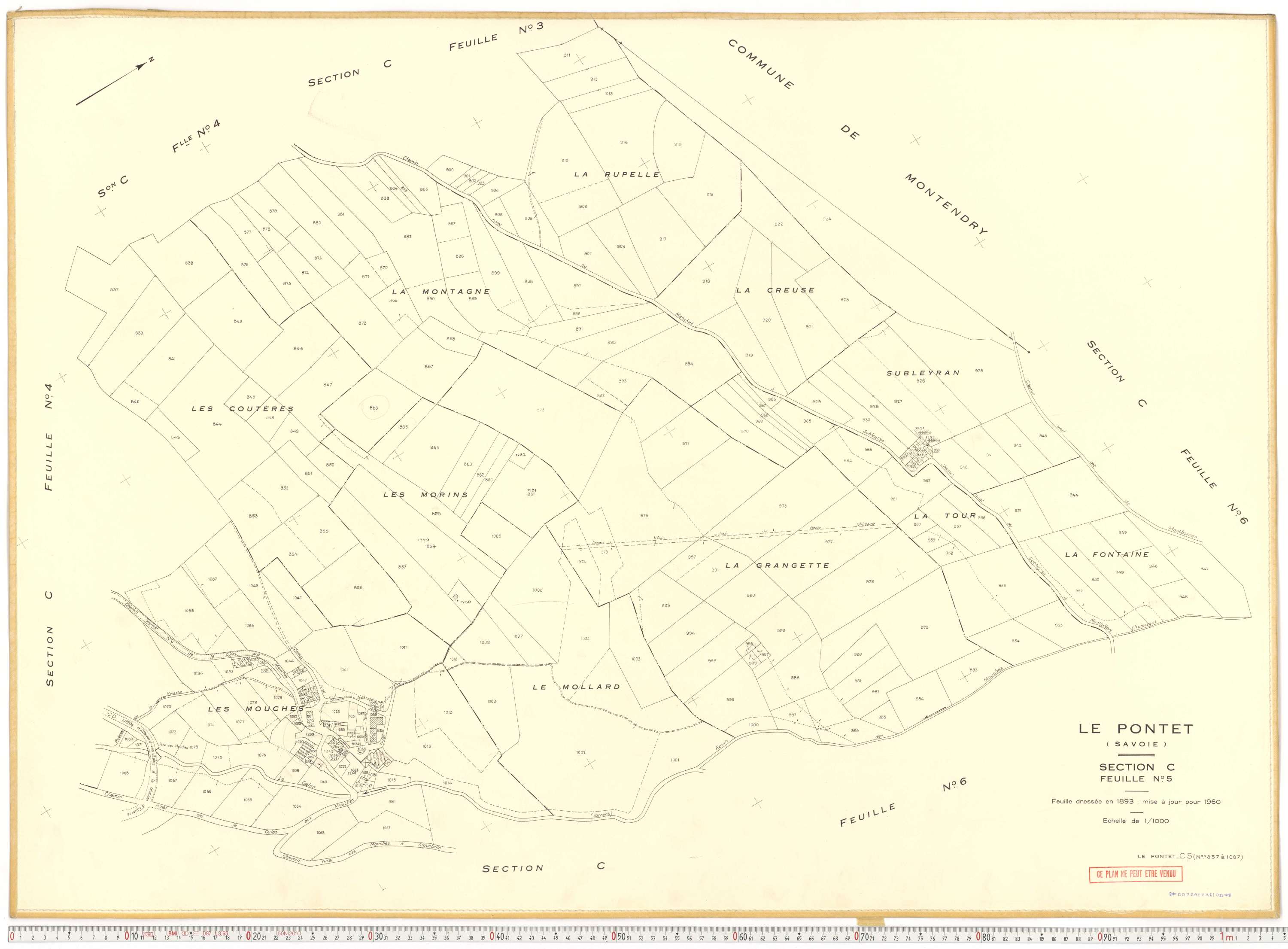 Le Pontet - Plans cadastraux du cadastre rénové en 1960 et mis à jour en 1988.