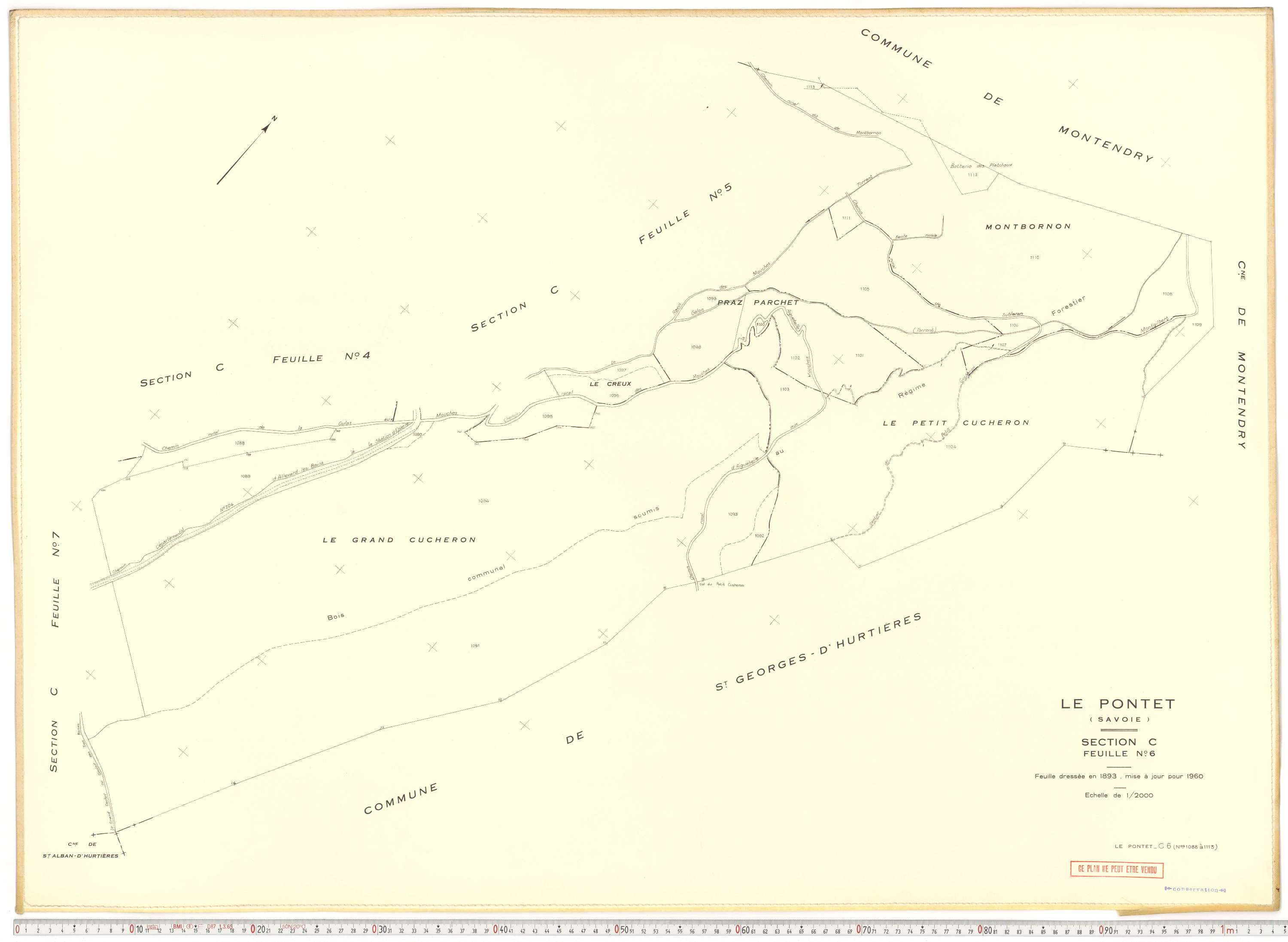 Le Pontet - Plans cadastraux du cadastre rénové en 1960 et mis à jour en 1988.