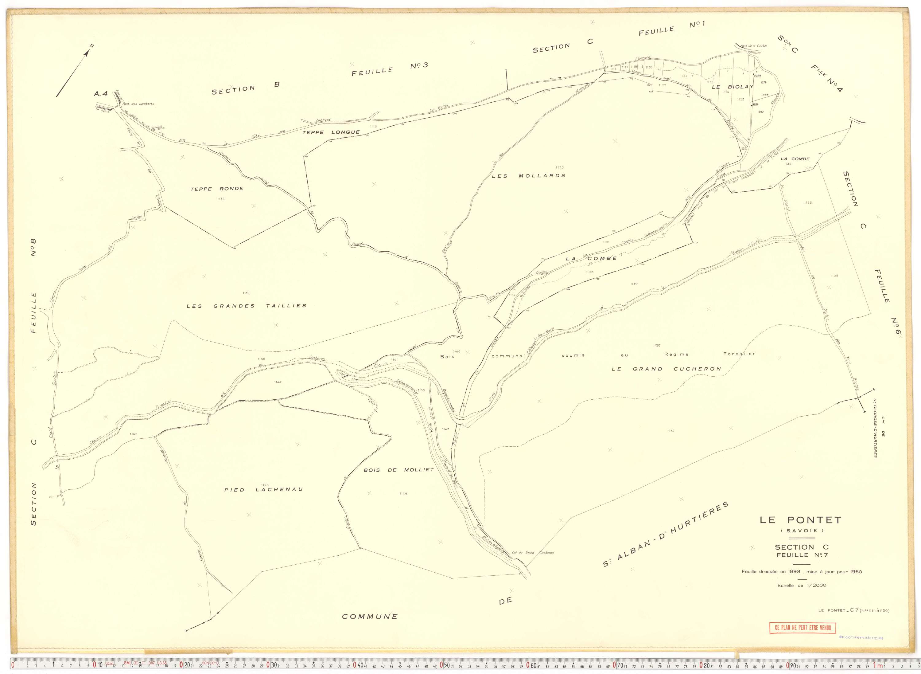 Le Pontet - Plans cadastraux du cadastre rénové en 1960 et mis à jour en 1988.